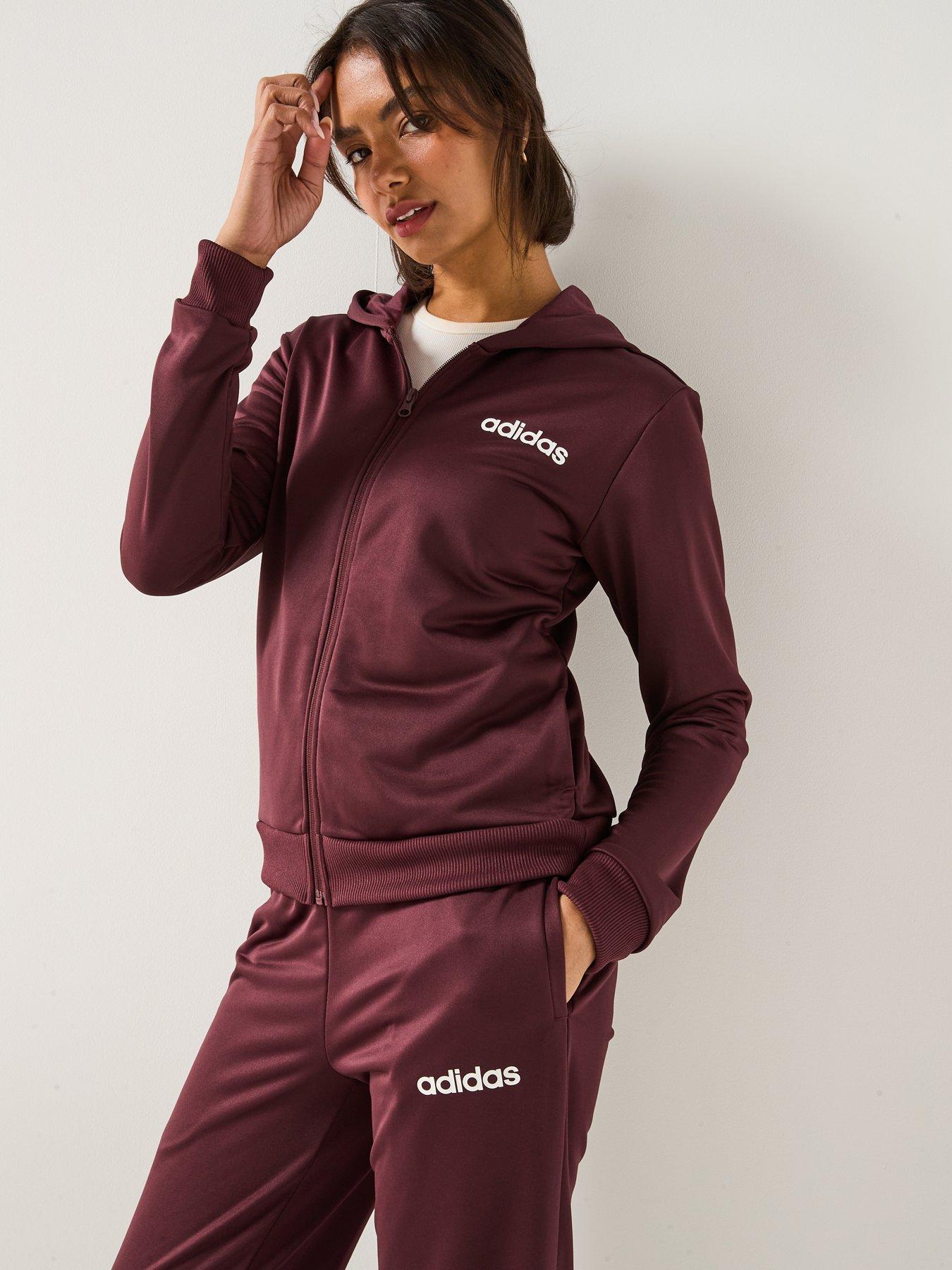 Image 4 of 6 of adidas Sportswear Women's Essentials Linear Tracksuit - Red