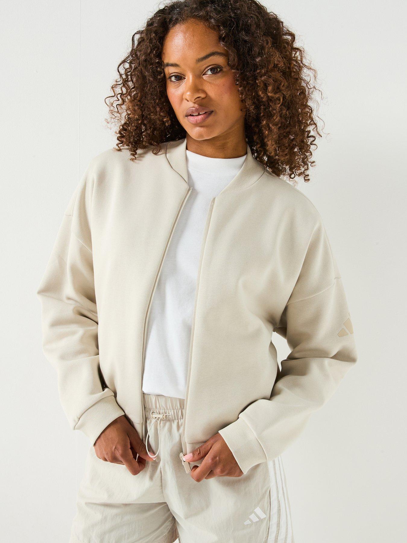 undefined Women's Essentials Contemporary Logo Bomber Jacket - Grey