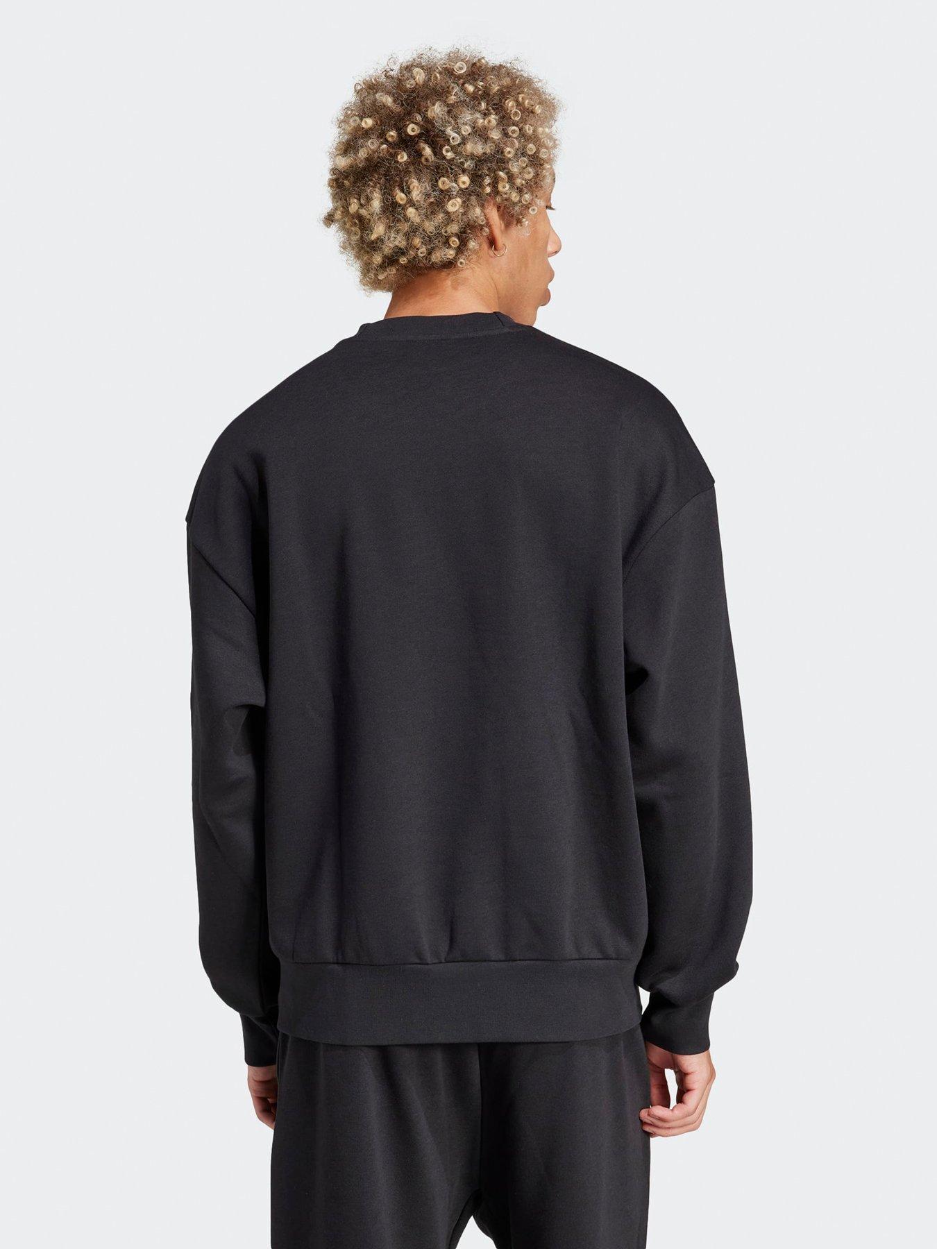  image of adidas-sportswear-mens-essentials-three-bar-sweatshirt-black