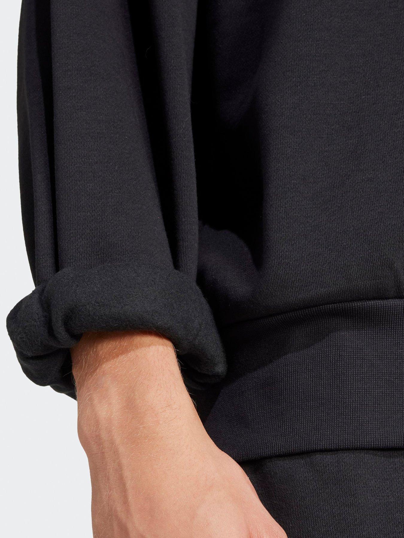  image of adidas-sportswear-mens-essentials-three-bar-sweatshirt-black