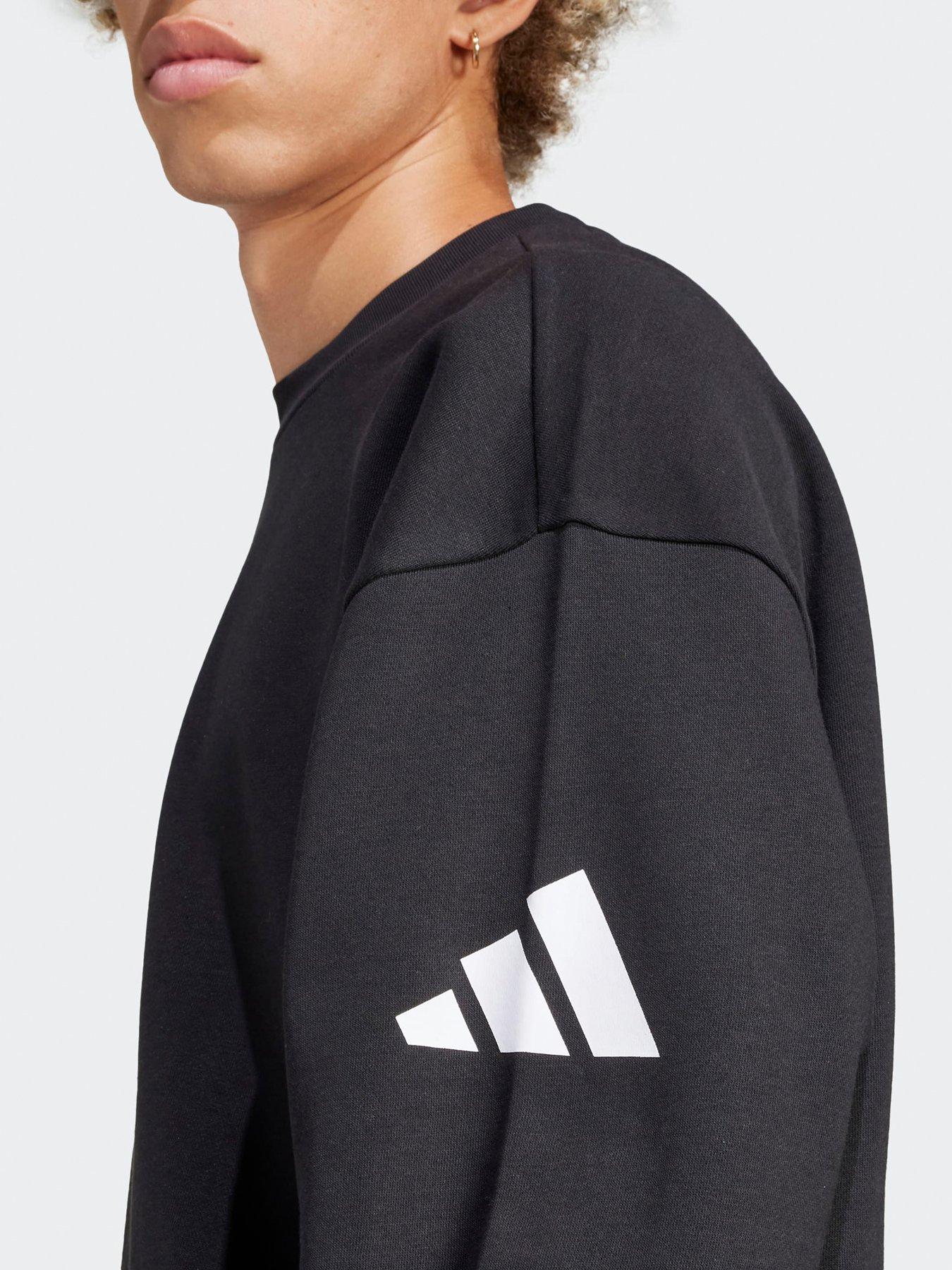  image of adidas-sportswear-mens-essentials-three-bar-sweatshirt-black