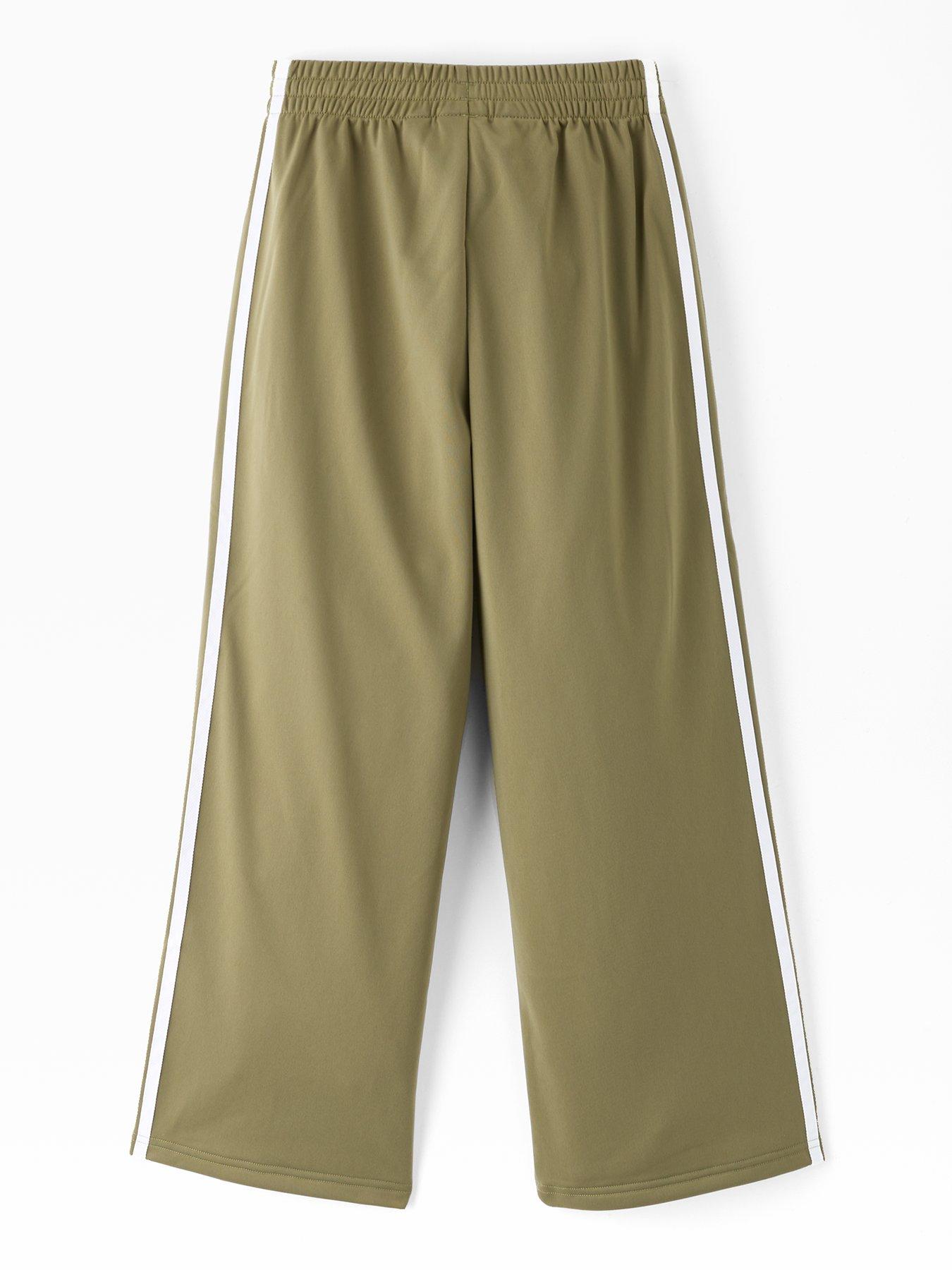 Image 2 of 4 of adidas Originals Junior Girls Wide Leg Firebird Trousers - Green