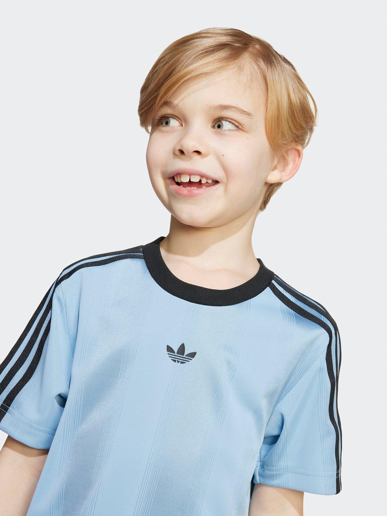 Image 5 of 5 of adidas Originals Kids Boys Adicolor T-Shirt And Shorts Set - Blue