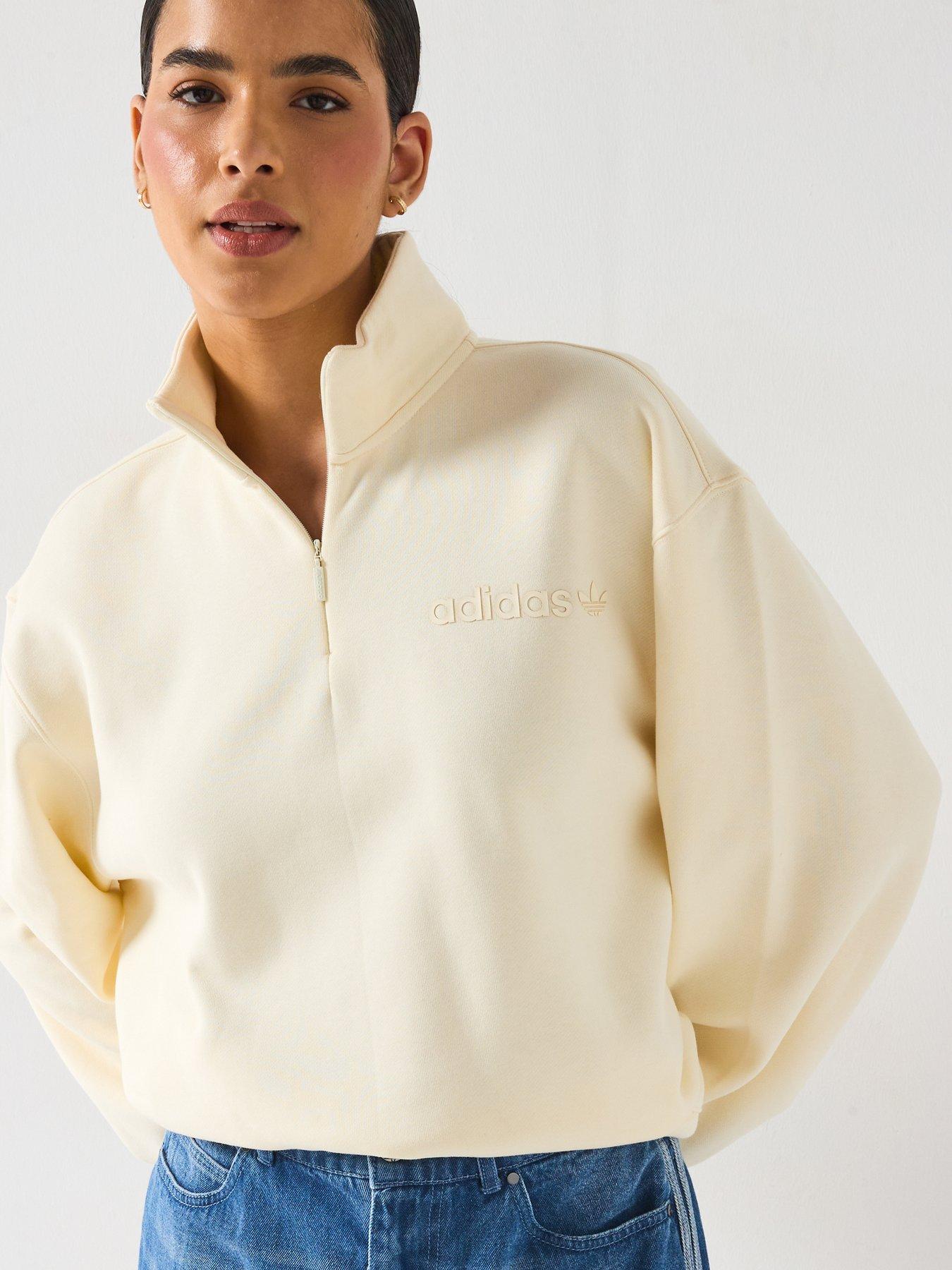 Image 1 of 6 of adidas Originals Women's Essential Cream Quarter Zip - Beige