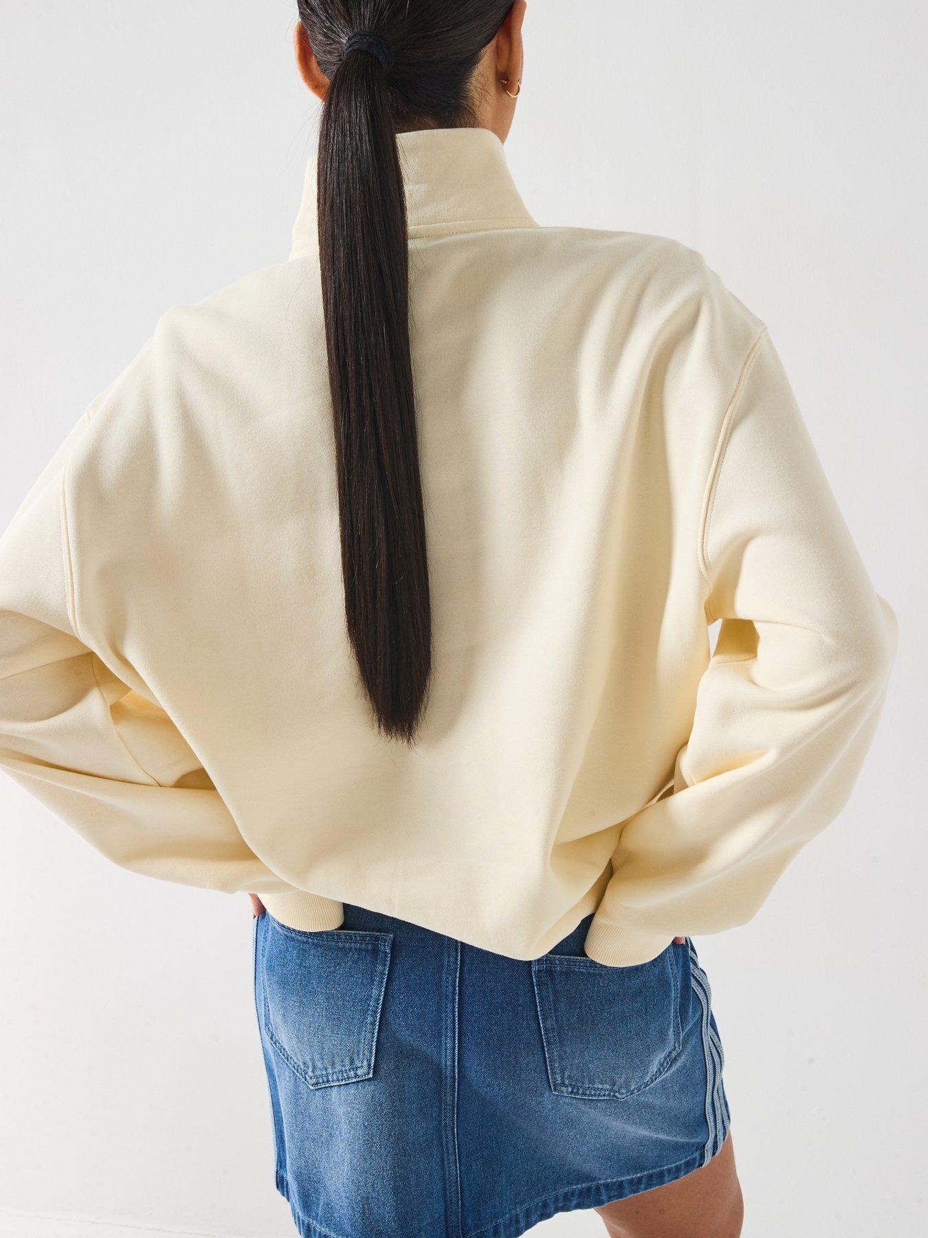 Image 2 of 6 of adidas Originals Women's Essential Cream Quarter Zip - Beige