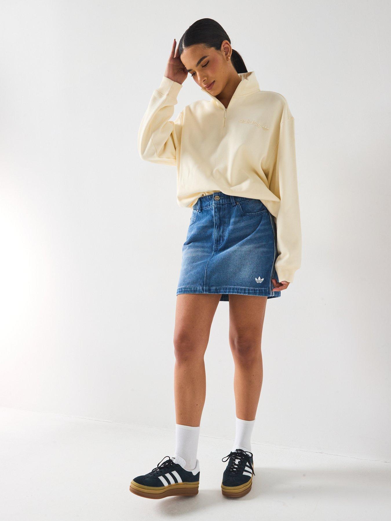 Image 3 of 6 of adidas Originals Women's Essential Cream Quarter Zip - Beige