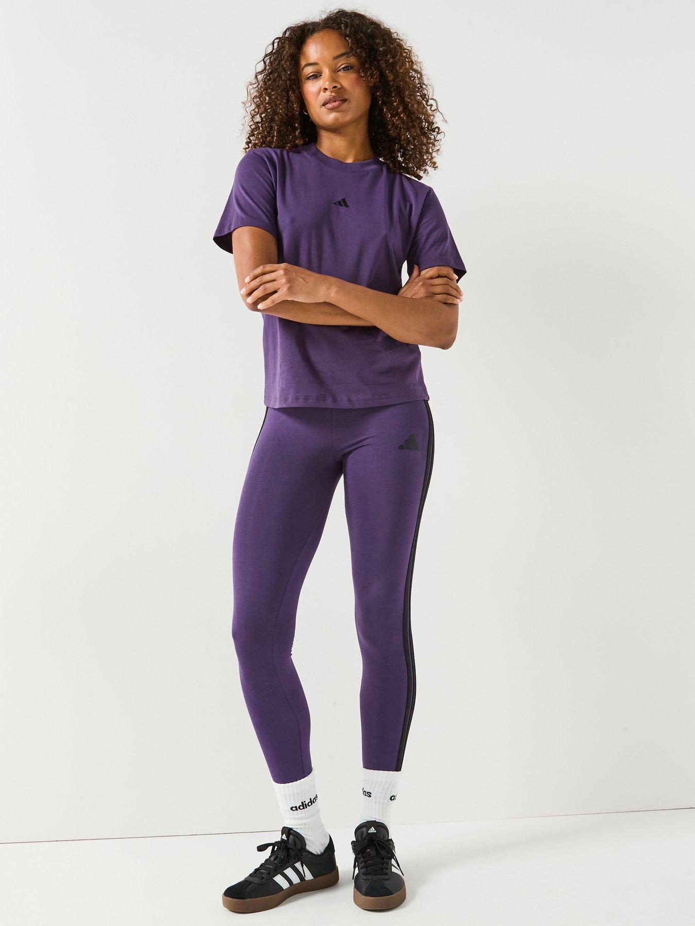  image of adidas-sportswear-womens-essentials-small-logo-cotton-t-shirt-purple