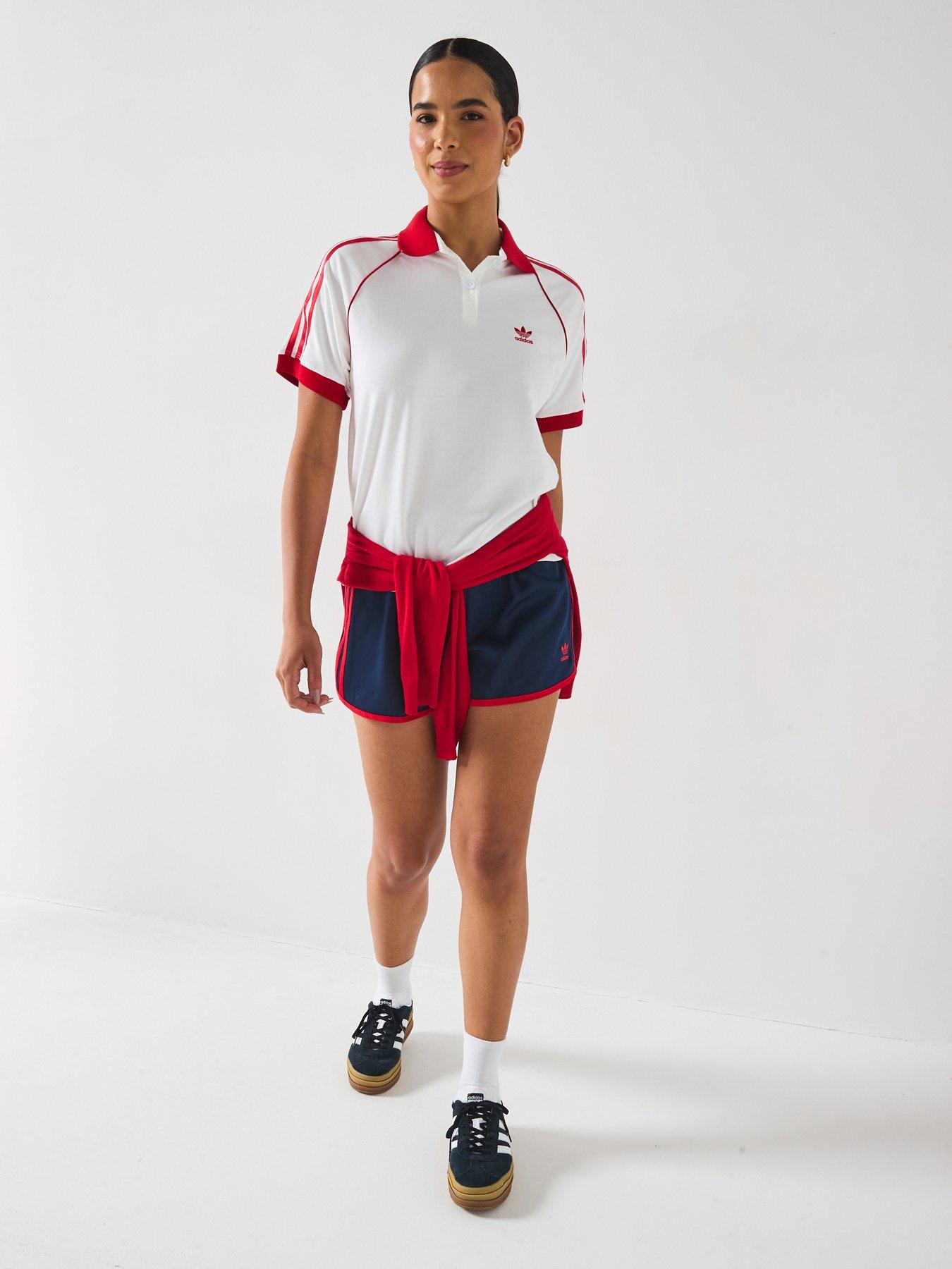 Image 3 of 6 of adidas Originals Women's Adicolor 3 Stripe Sprinter Shorts - Blue
