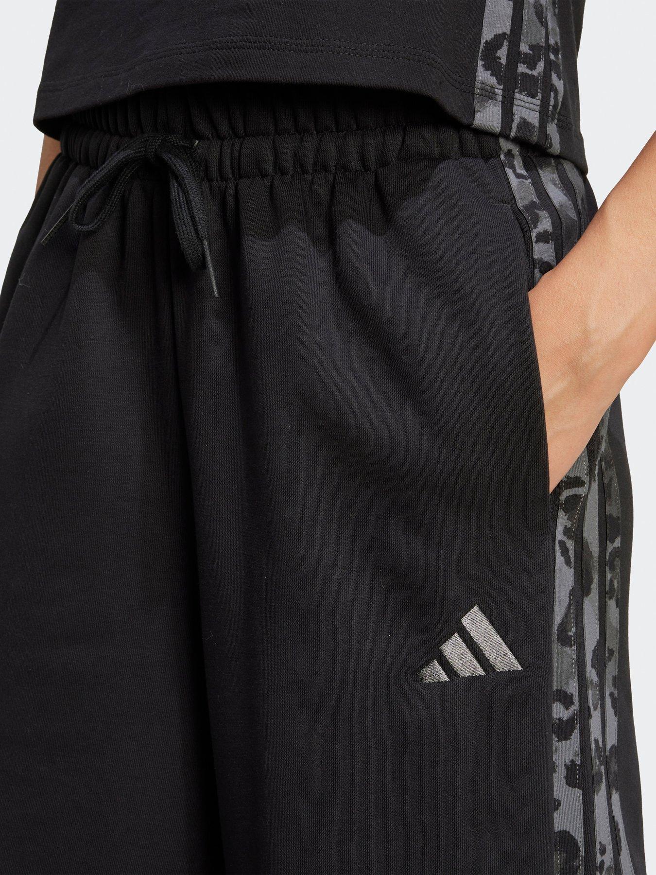 Image 4 of 5 of adidas Sportswear Women's Animal Print 3-stripes Open Hem Pants - Black
