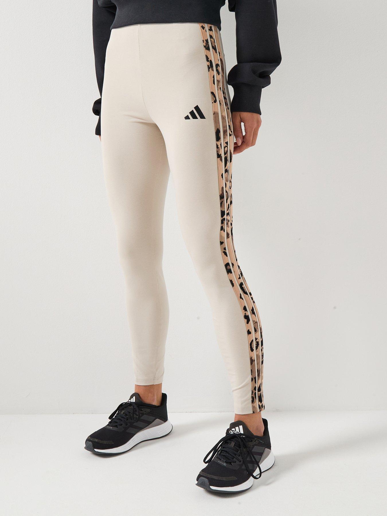 adidas Sportswear Women's Animal Print 3-Stripes High Rise Leggings - Grey