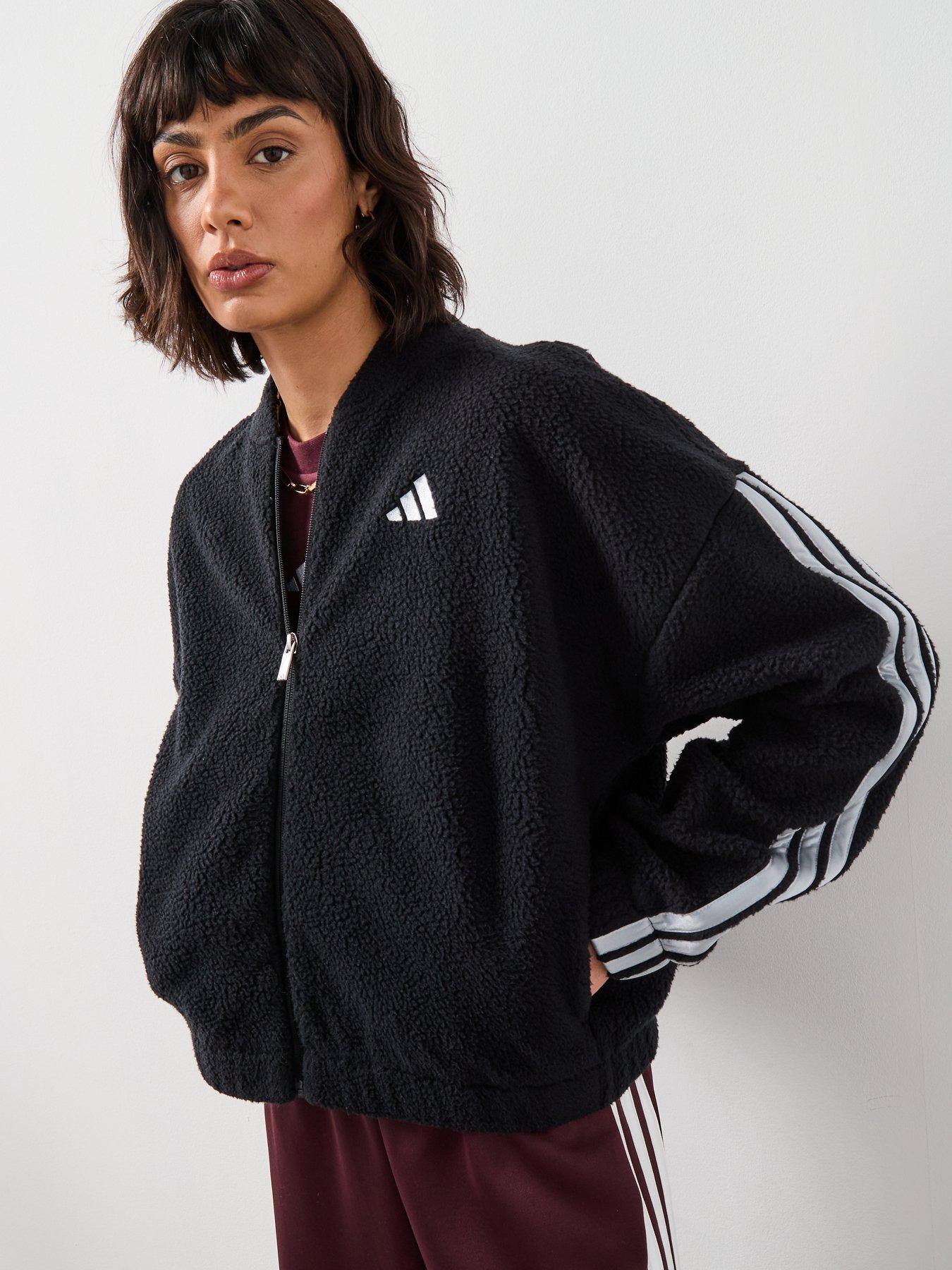 adidas Sportswear Women's Holiday High Pile Fleece Full-Zip - Black