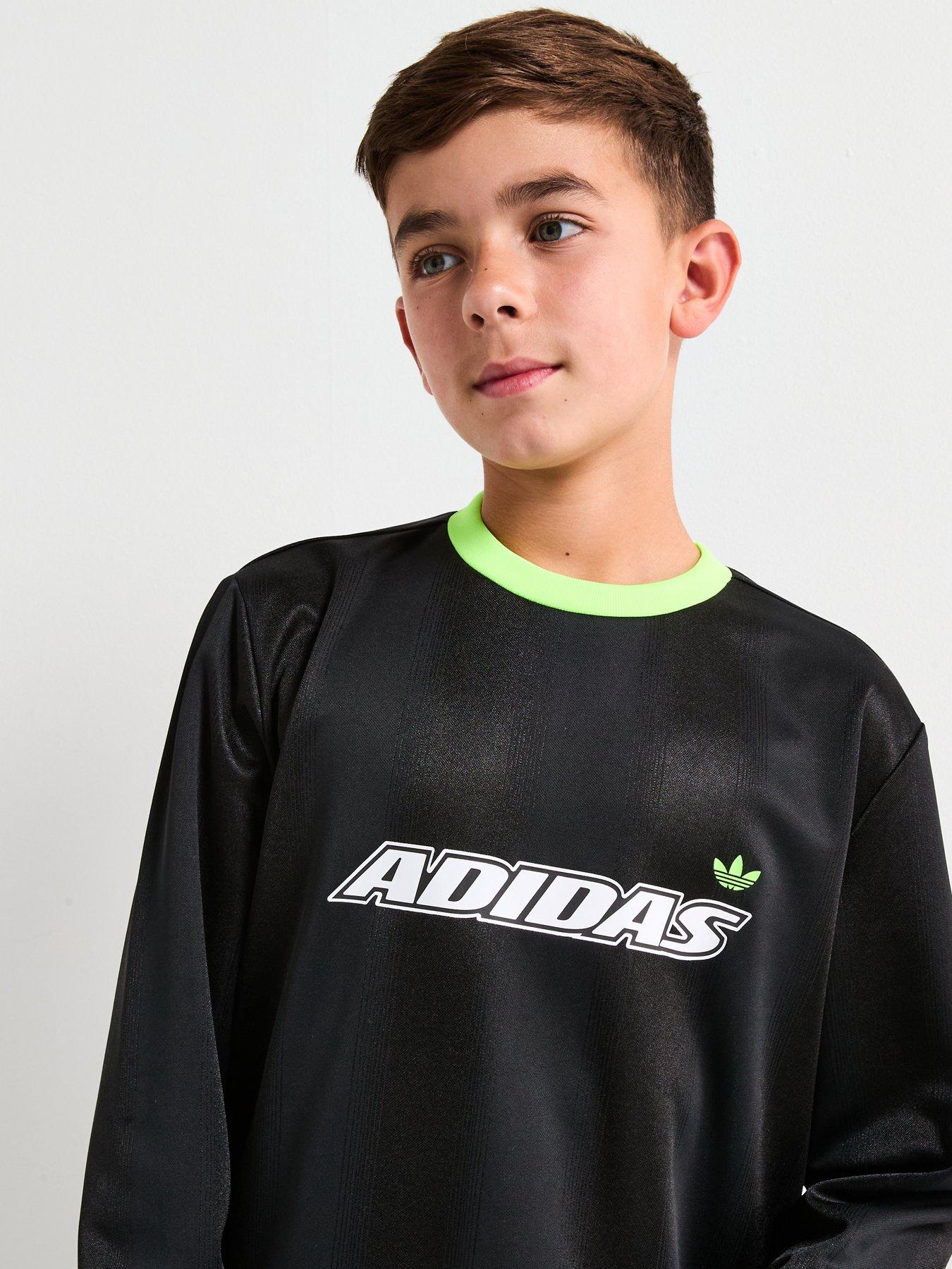 Image 4 of 6 of adidas Originals Junior Boys Adicolor Long Sleeve Graphic T-shirt - Black
