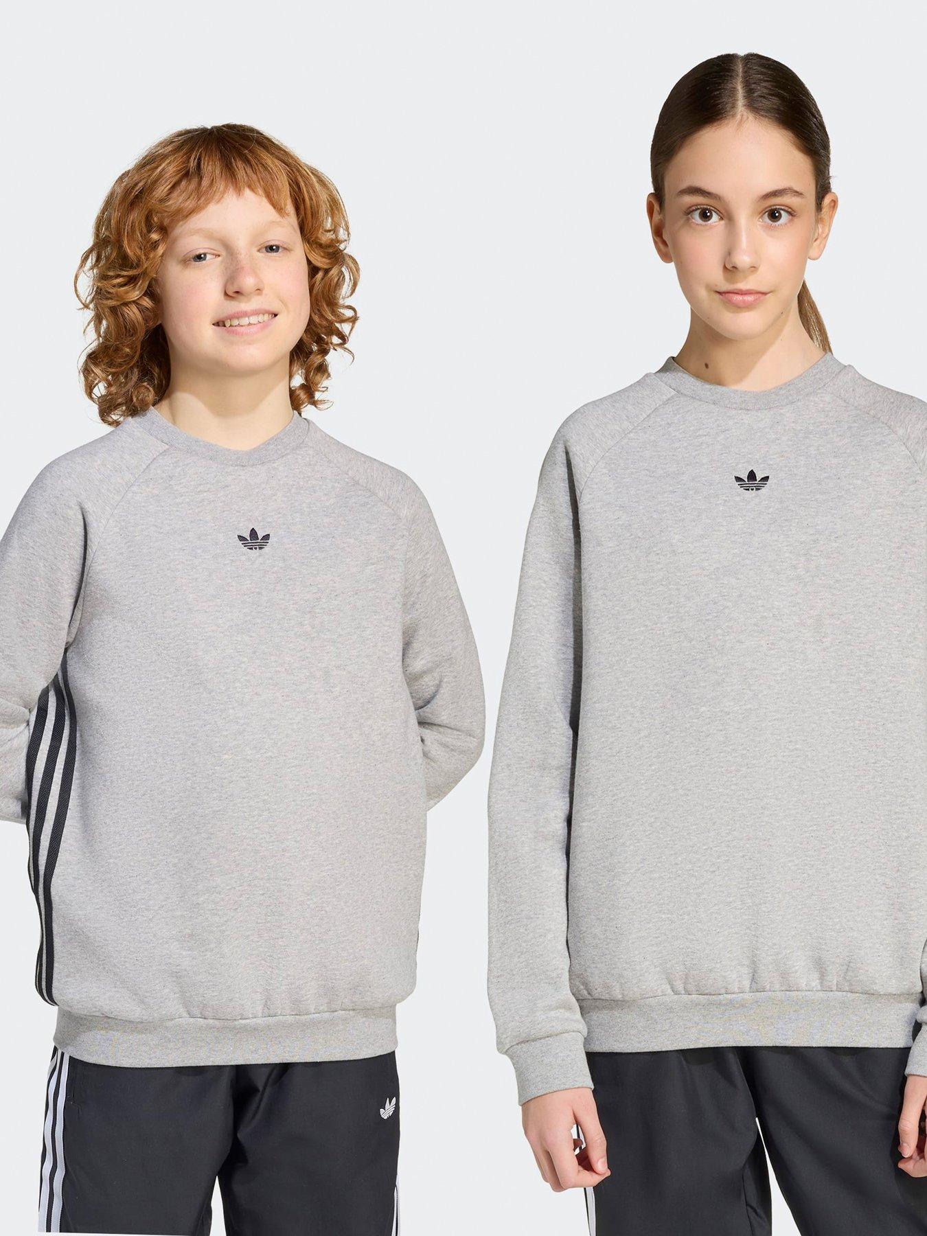 undefined Junior Boys Adicolour Crew Jumper - Grey
