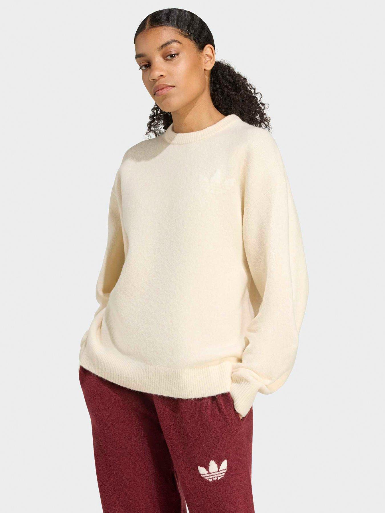 Image 1 of 5 of adidas Originals Womens Knitted Sweatshirt - White