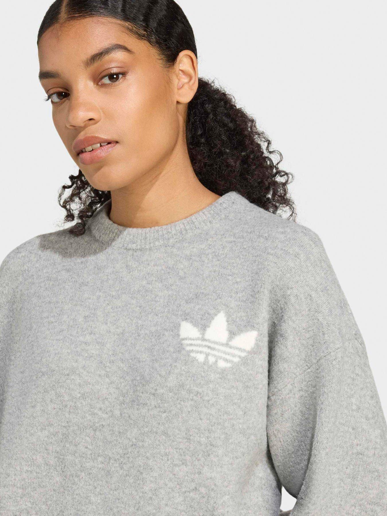 Image 4 of 5 of adidas Originals Womens Knitted Sweatshirt - Grey
