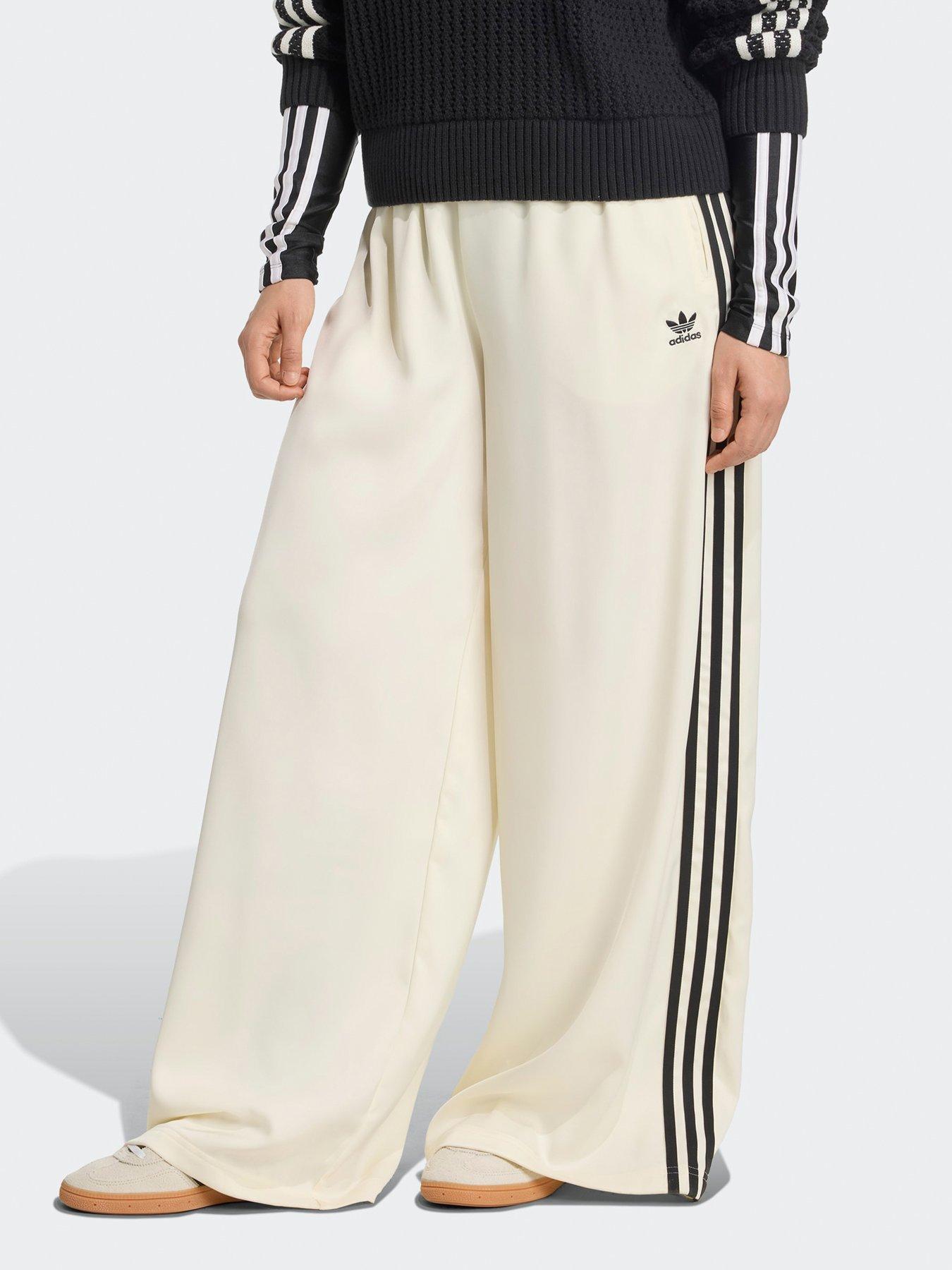 undefined Womens Satin Track Pants - Cream