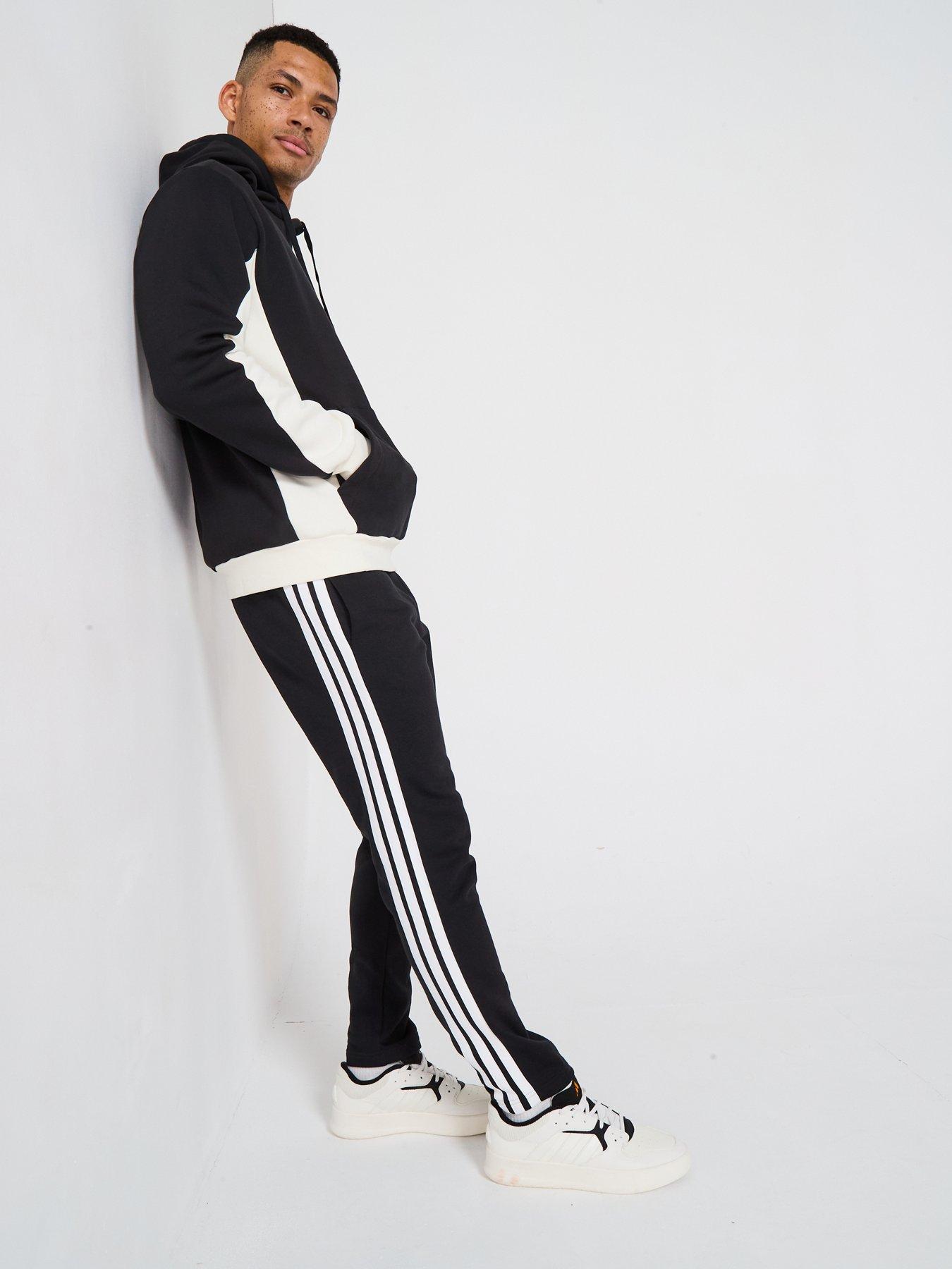 Image 3 of 6 of adidas Sportswear Men's Essentials 3-stripes Fleece Pants Open Hem - Black
