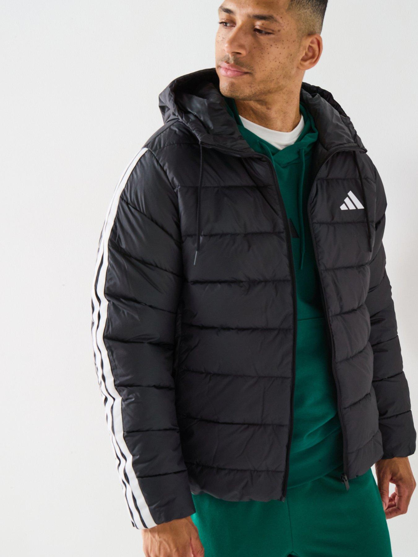 adidas Sportswear Men's Essentials Climawarm 3 Stripes Synthetic Down Jackets - Black