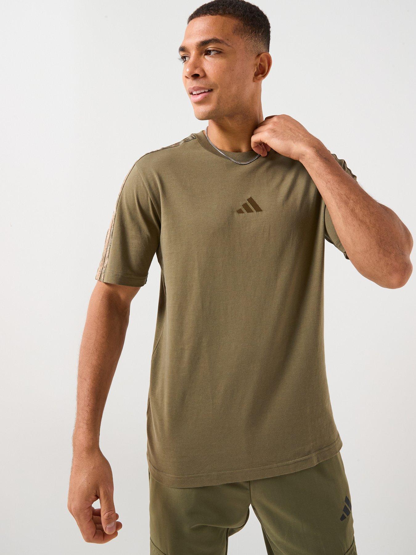 adidas Sportswear Men's Aop Colourblock T-Shirt - Green