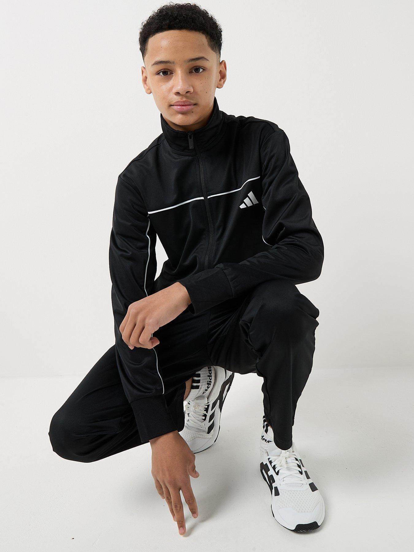  image of adidas-sportswear-junior-unisex-tricot-tracksuit-black