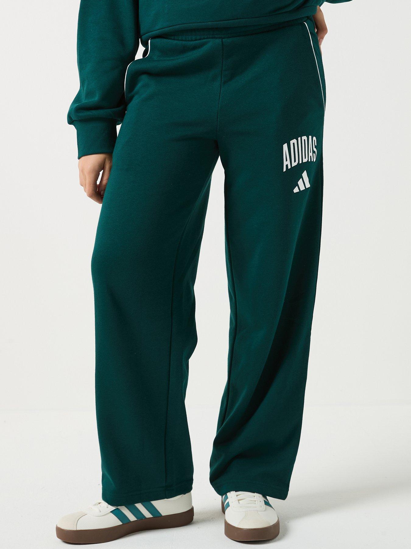 adidas-sportswear-junior-girls-wide-leg-sweat-pants-green