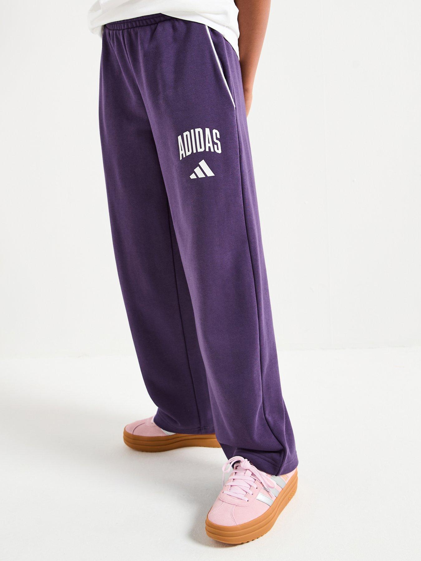 adidas-sportswear-junior-girls-wide-leg-sweat-pants-purple