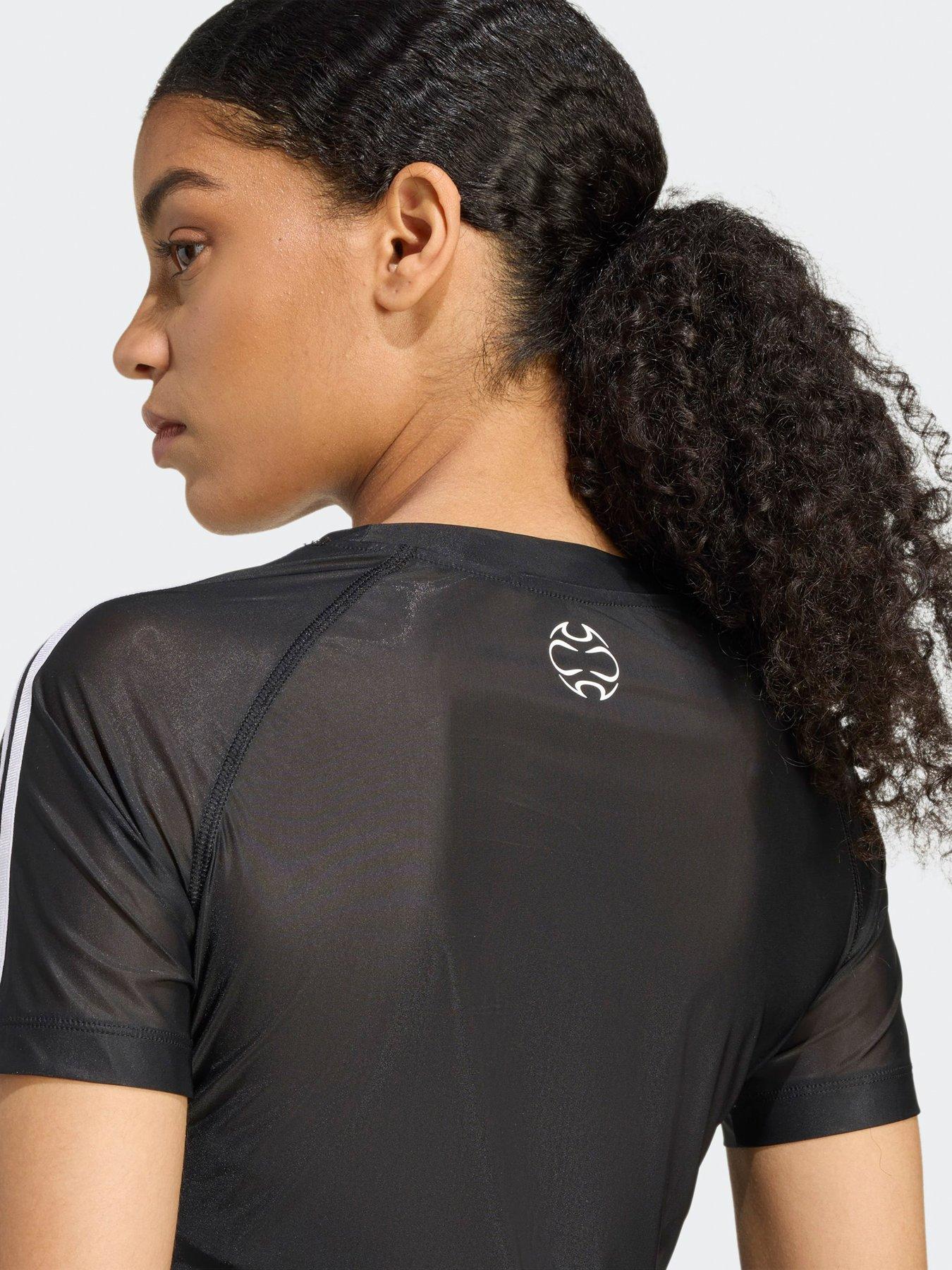 Image 5 of 5 of adidas Originals Womens Teamgeist Tight Sheer T-Shirt - Black