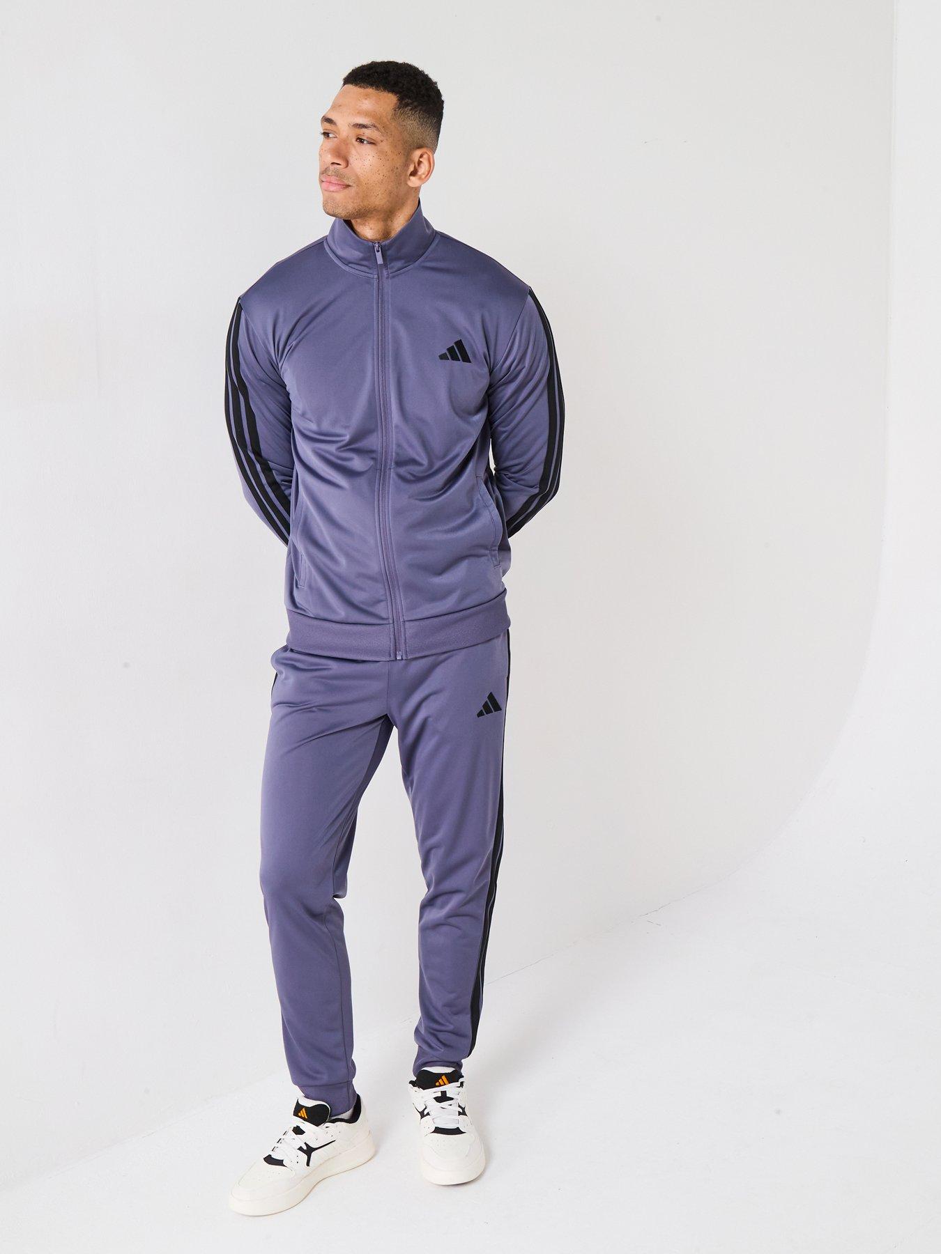 Image 4 of 6 of adidas Sportswear Men's Sportswear 3-stripes Tricot Tracksuit - Purple