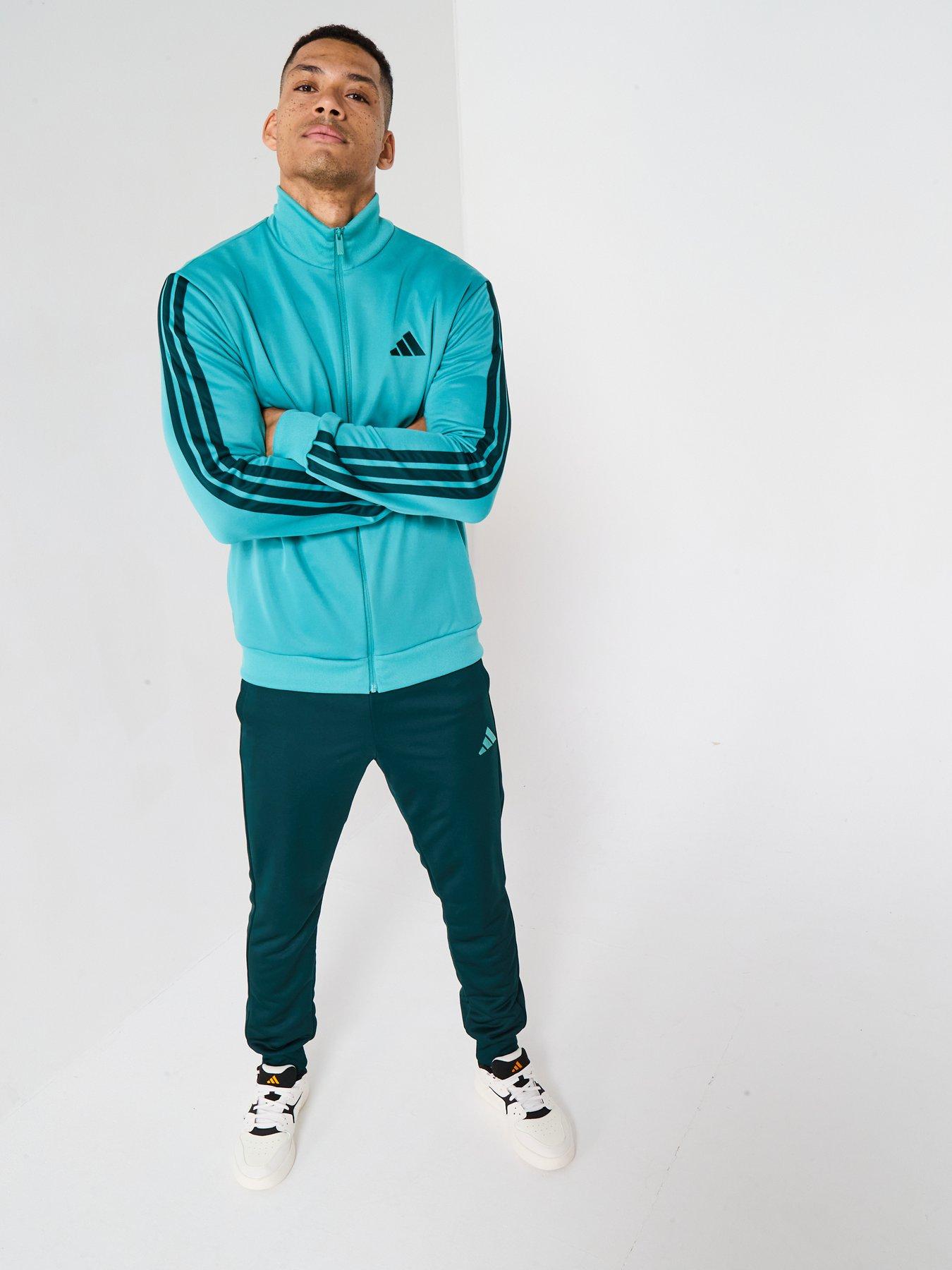 Image 6 of 6 of adidas Sportswear Men's Sportswear 3-stripes French Terry Tracksuit - Turquoise