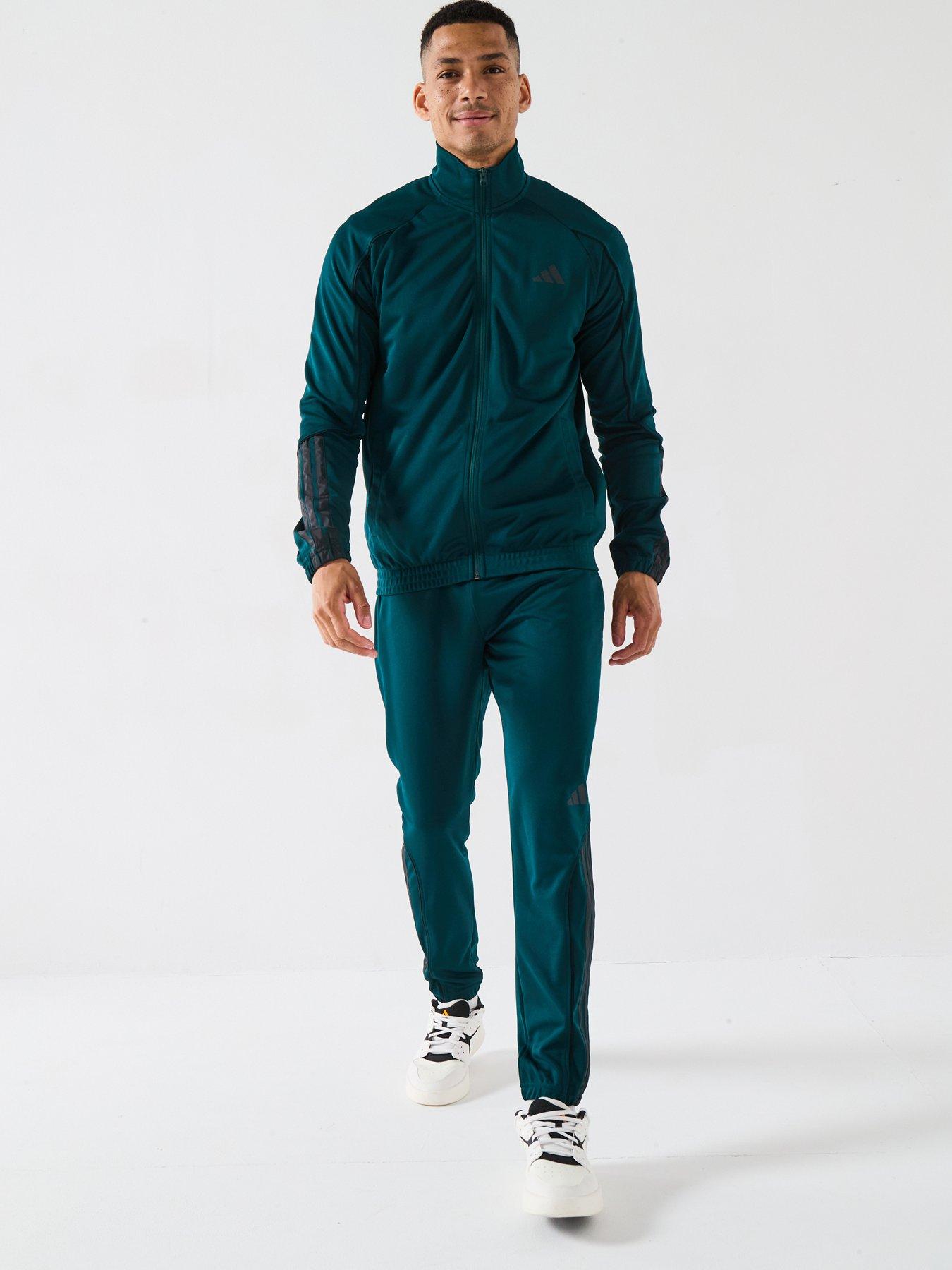 Image 1 of 6 of adidas Sportswear Men's 3 Stripes Tracksuit - Green