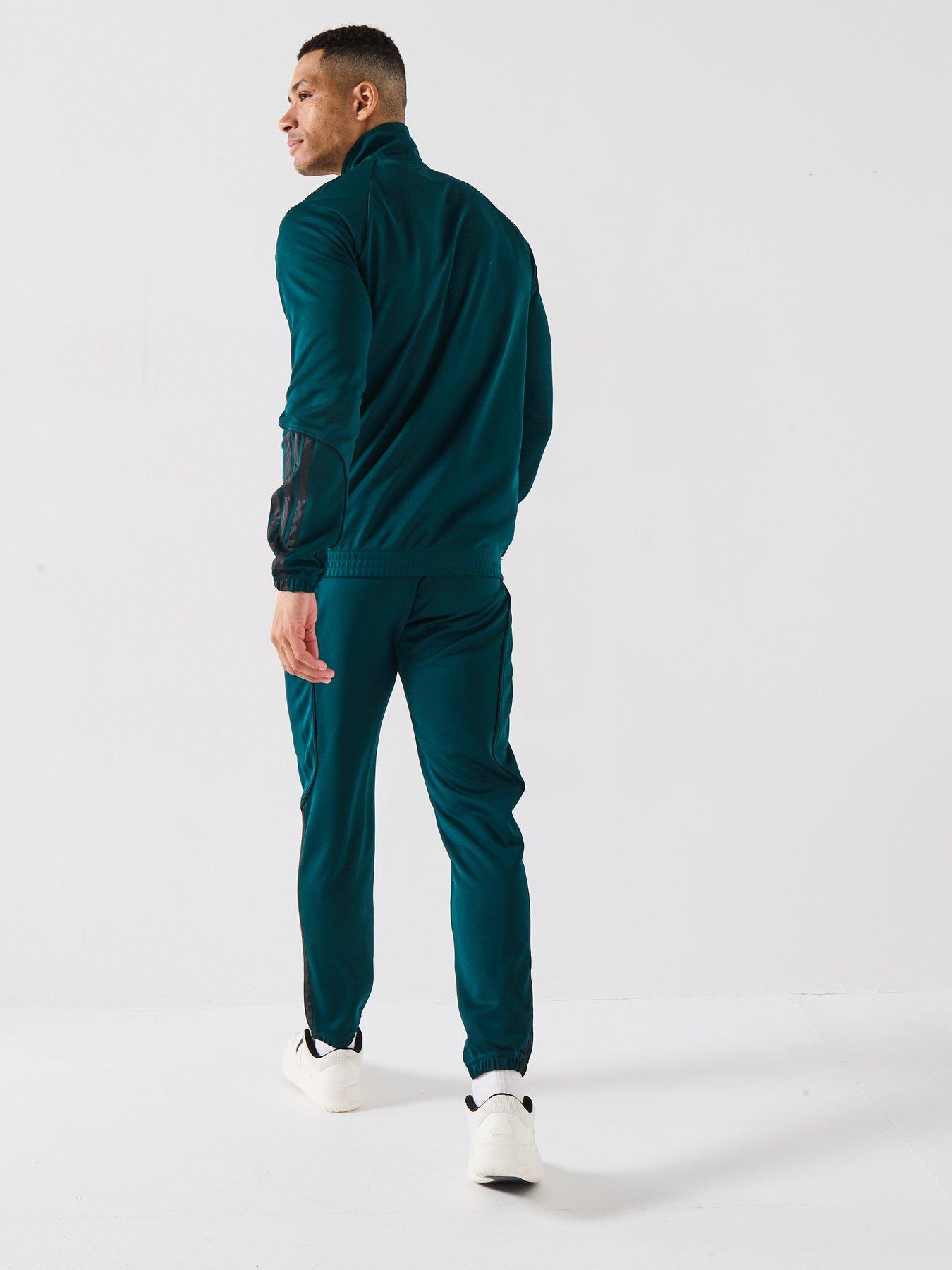 Image 2 of 6 of adidas Sportswear Men's 3 Stripes Tracksuit - Green