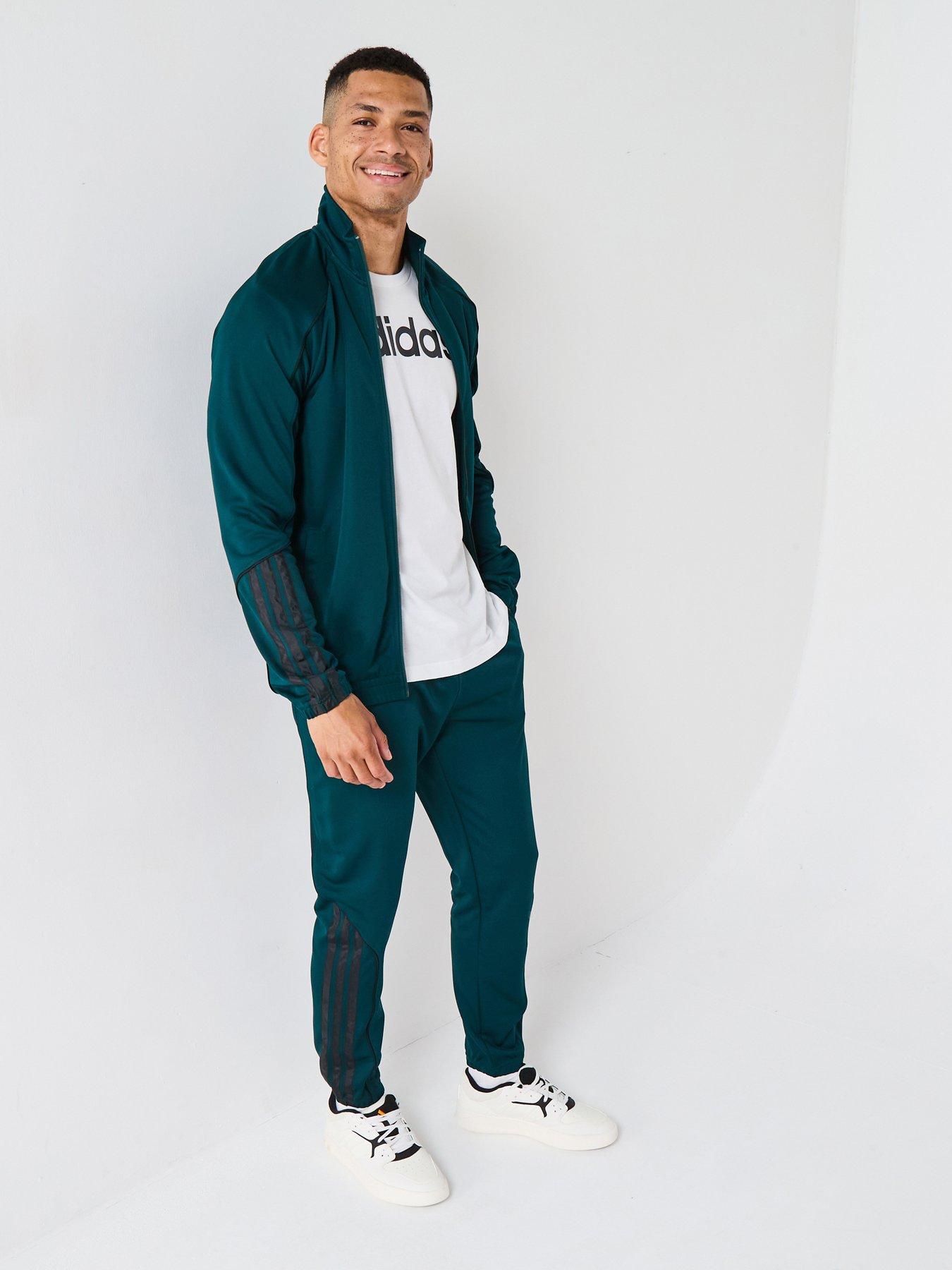 Image 3 of 6 of adidas Sportswear Men's 3 Stripes Tracksuit - Green