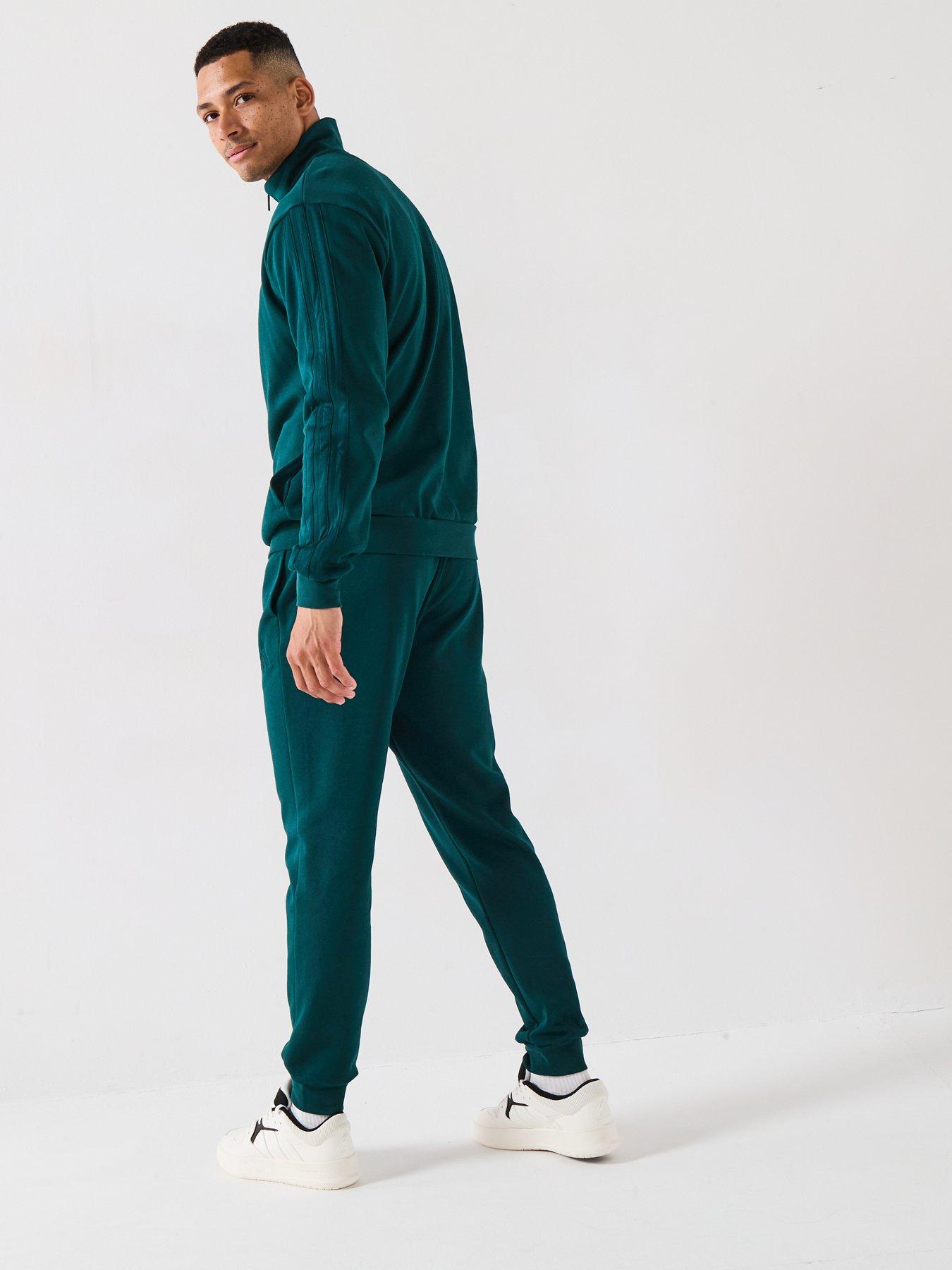  image of adidas-sportswear-mens-3-stripes-tracksuit-green