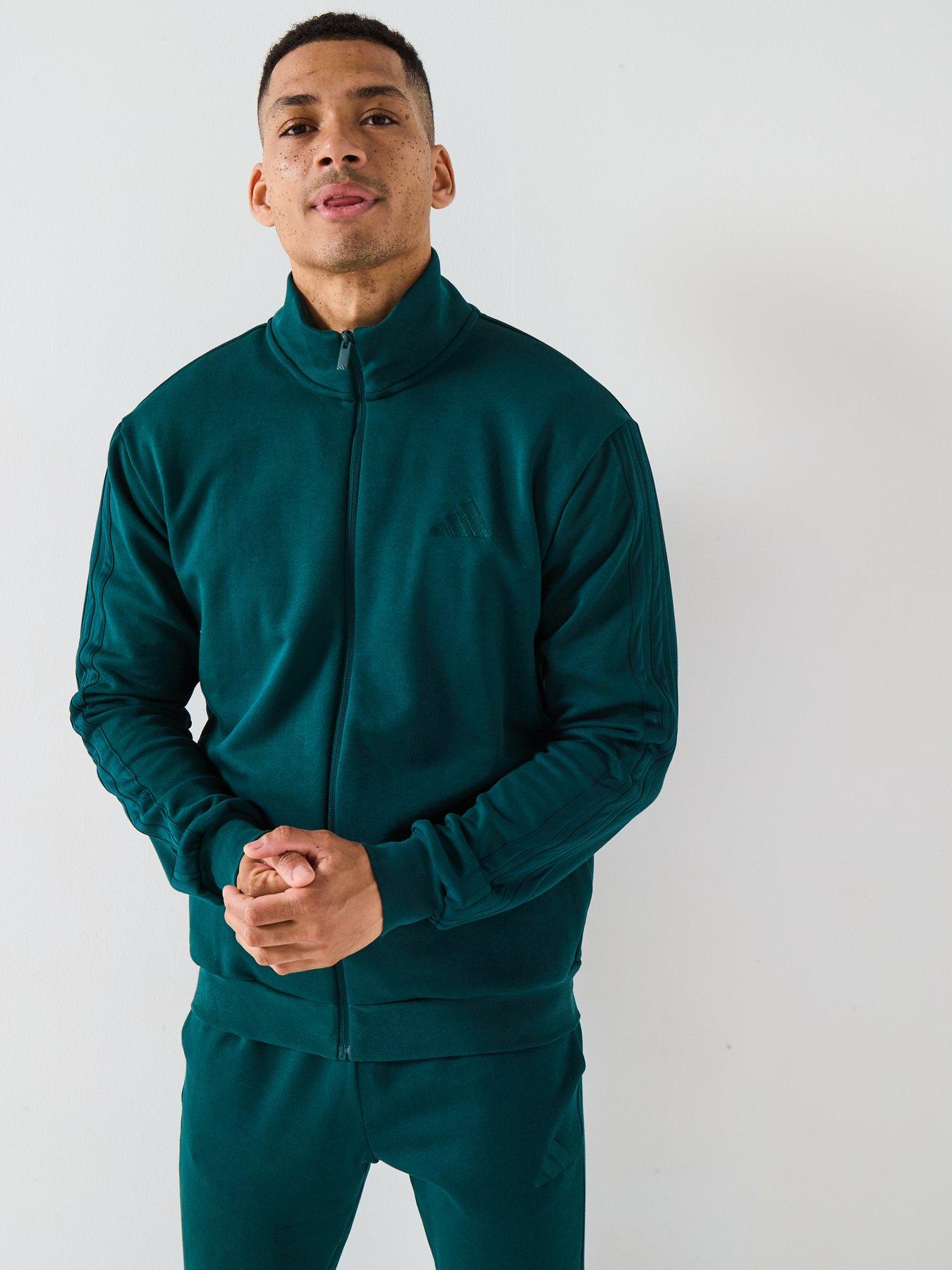  image of adidas-sportswear-mens-3-stripes-tracksuit-green