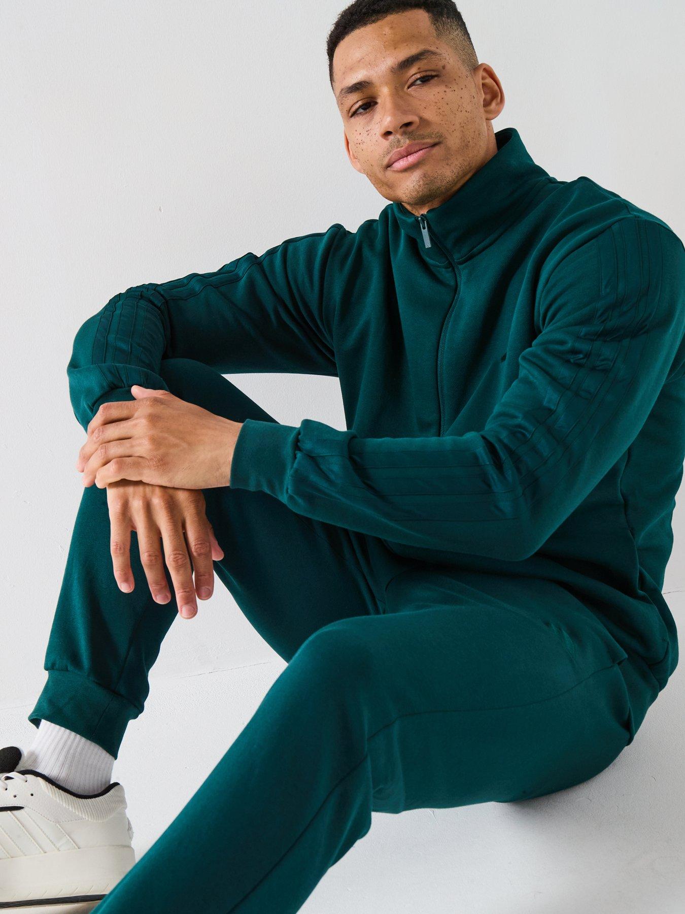  image of adidas-sportswear-mens-3-stripes-tracksuit-green