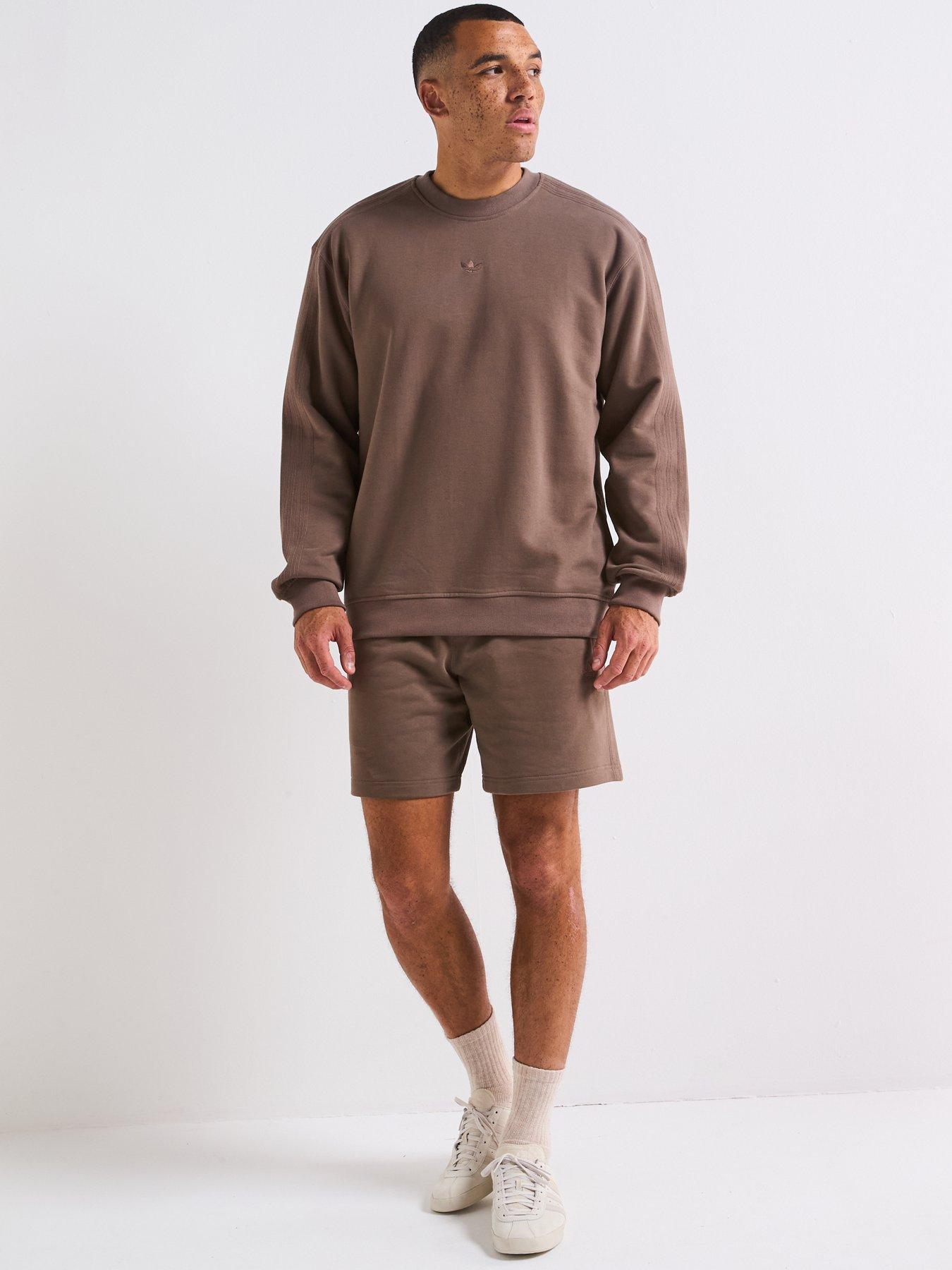  image of adidas-originals-mens-premium-essentials-crew-brown