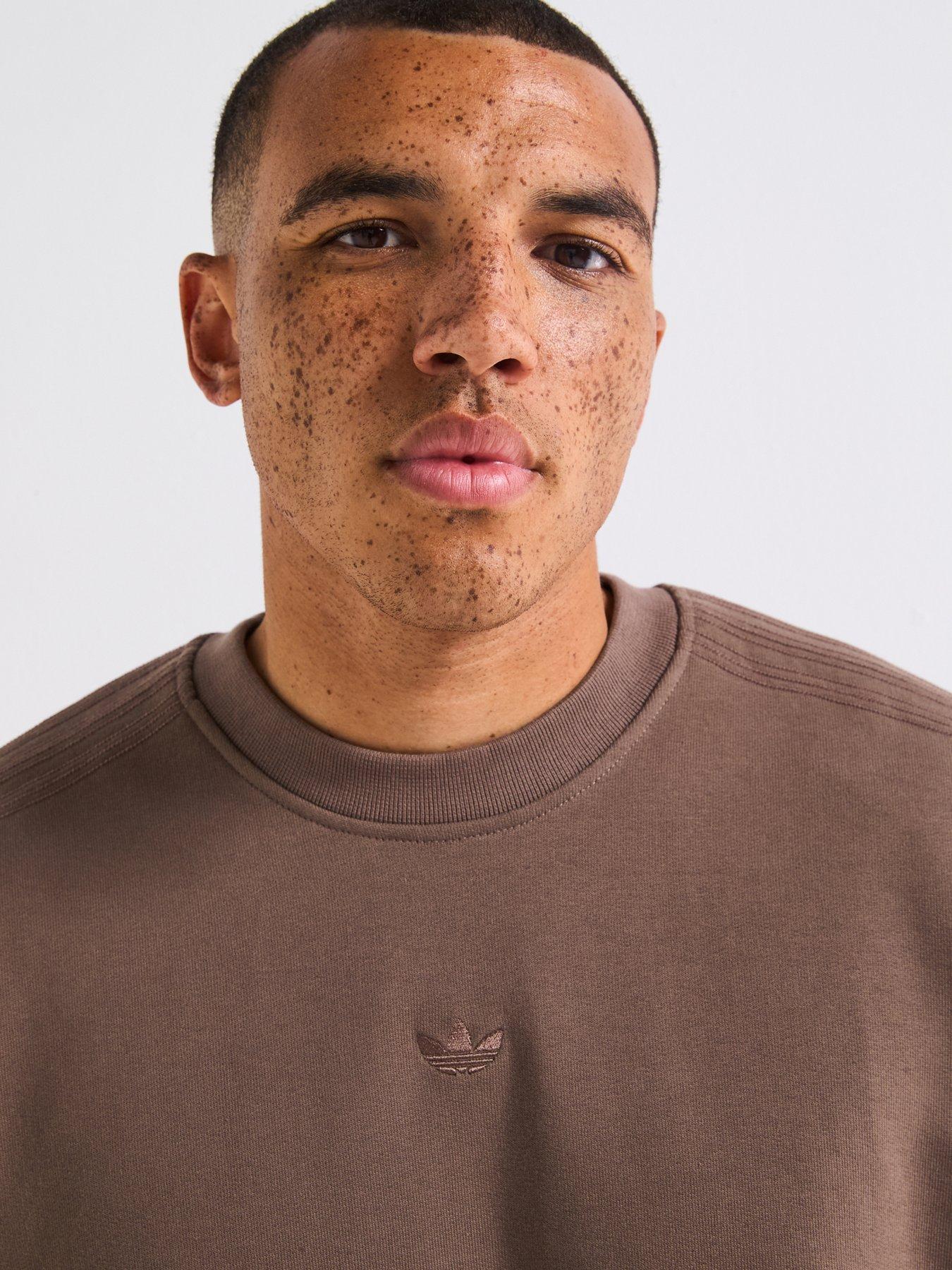  image of adidas-originals-mens-premium-essentials-crew-brown