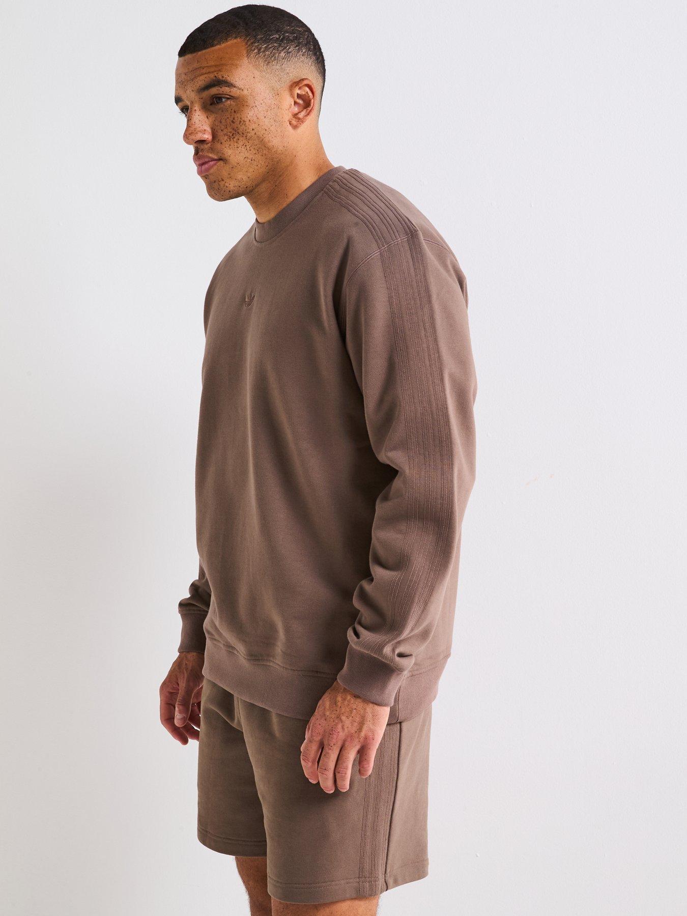  image of adidas-originals-mens-premium-essentials-crew-brown