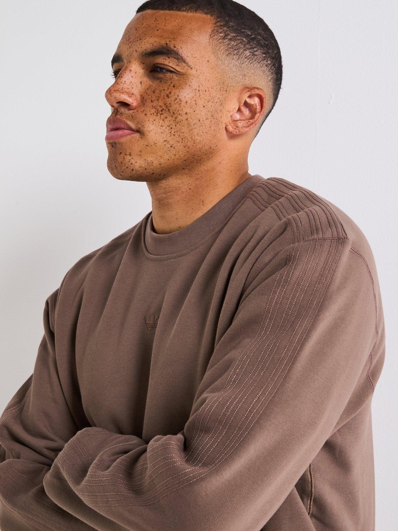  image of adidas-originals-mens-premium-essentials-crew-brown