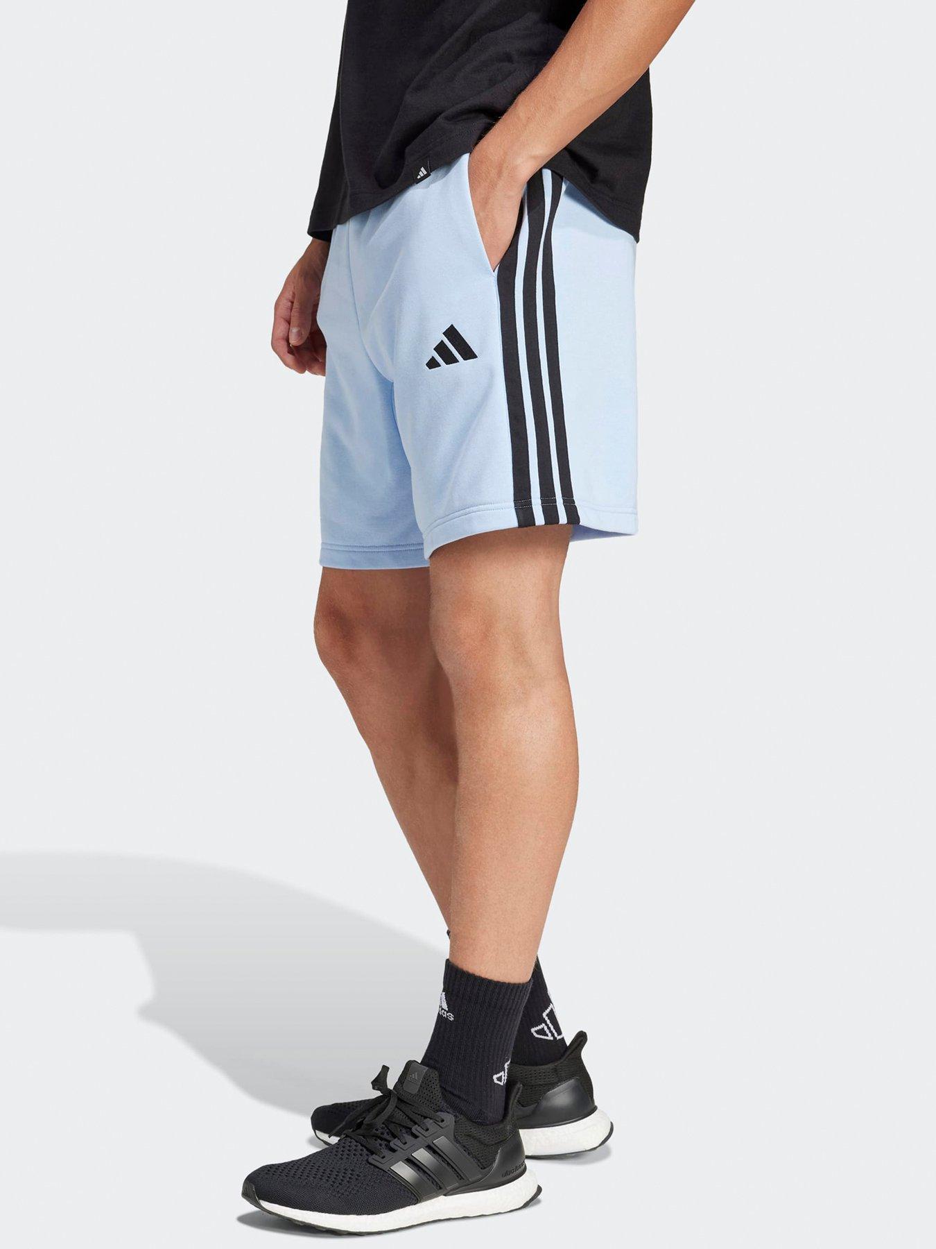 Image 1 of 5 of adidas Sportswear Men's Essential 3-Stripes French Terry Shorts - Blue
