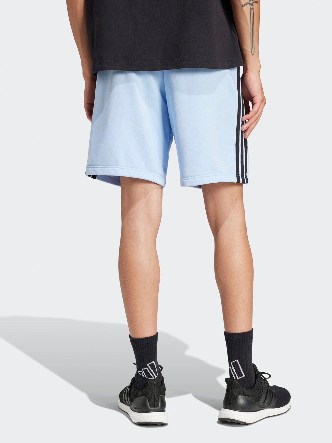 Image 2 of 5 of adidas Sportswear Men's Essential 3-Stripes French Terry Shorts - Blue