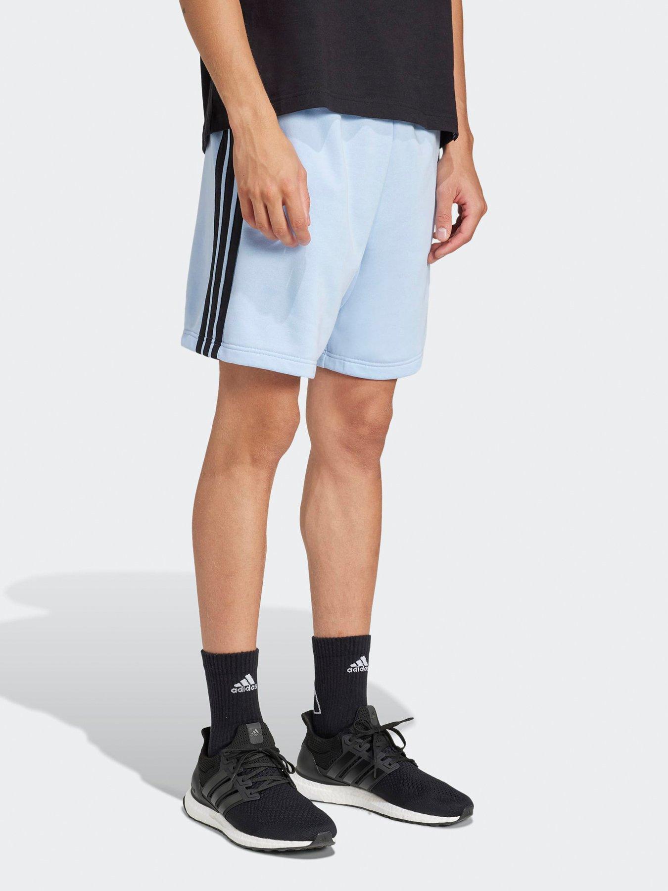 Image 3 of 5 of adidas Sportswear Men's Essential 3-Stripes French Terry Shorts - Blue