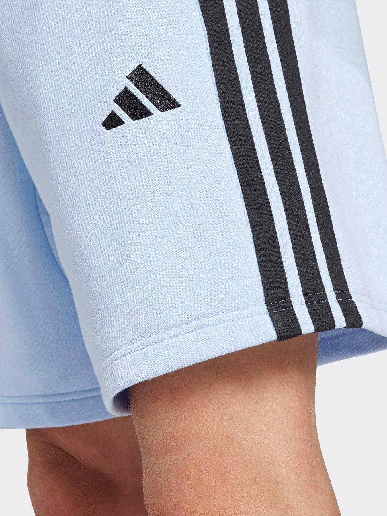 Image 4 of 5 of adidas Sportswear Men's Essential 3-Stripes French Terry Shorts - Blue