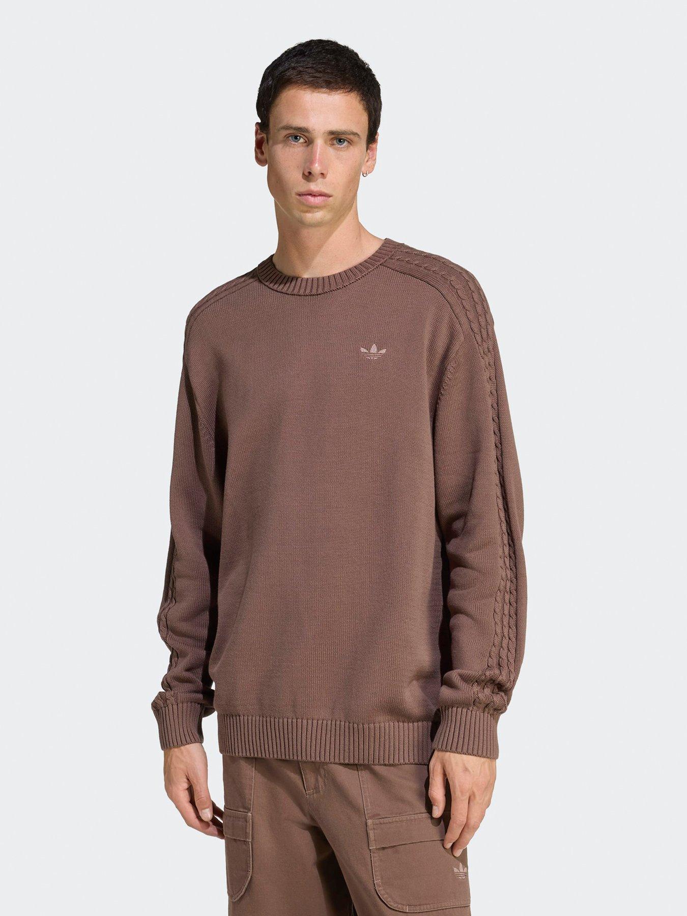 adidas Originals Men's Premium Essentials Knit Crewneck - Brown