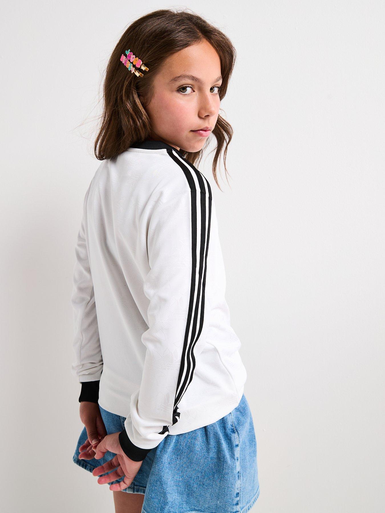 Image 2 of 6 of adidas Originals Junior Unisex Longsleeve T-shirt - White