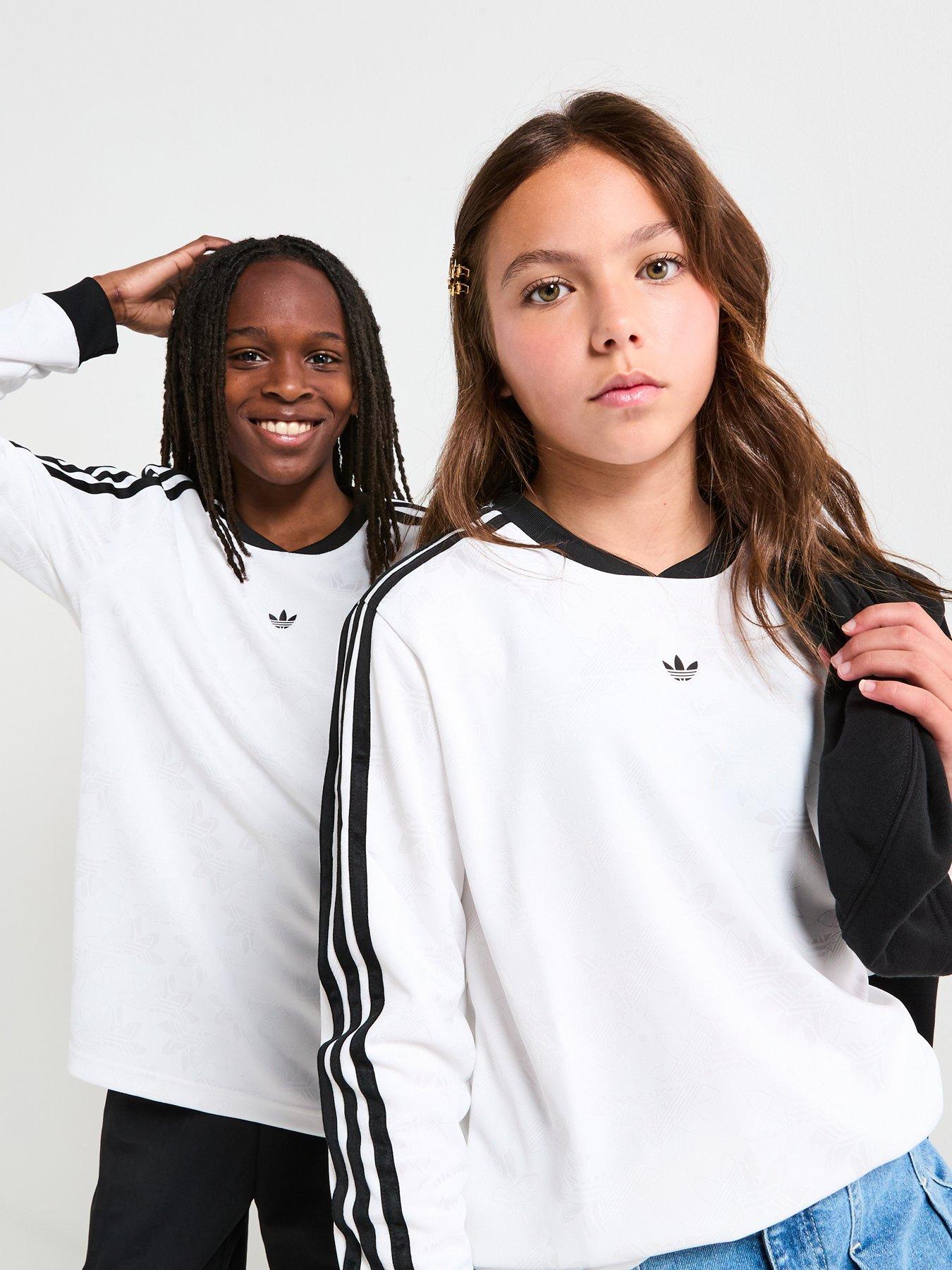 Image 4 of 6 of adidas Originals Junior Unisex Longsleeve T-shirt - White