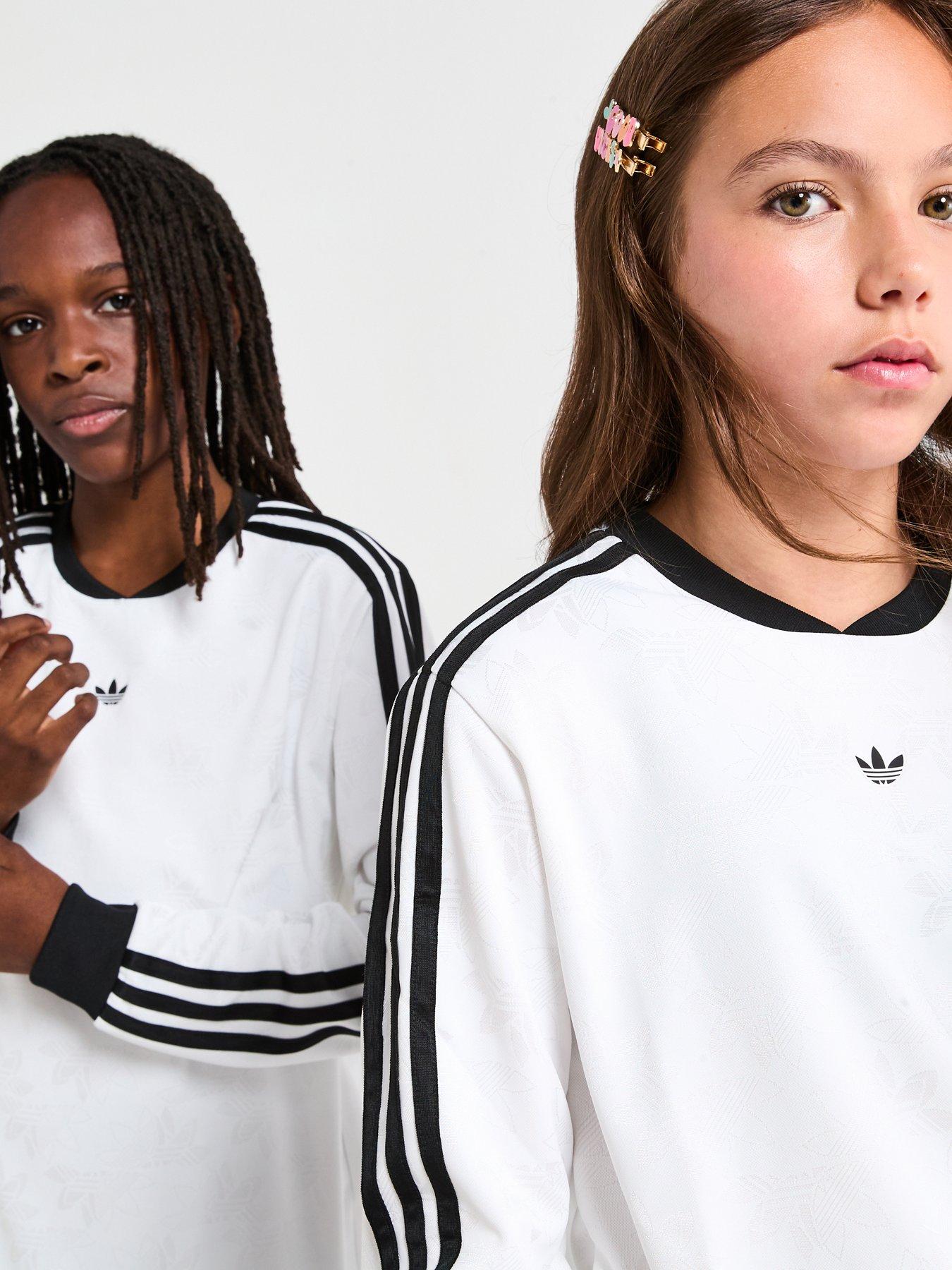 Image 5 of 6 of adidas Originals Junior Unisex Longsleeve T-shirt - White
