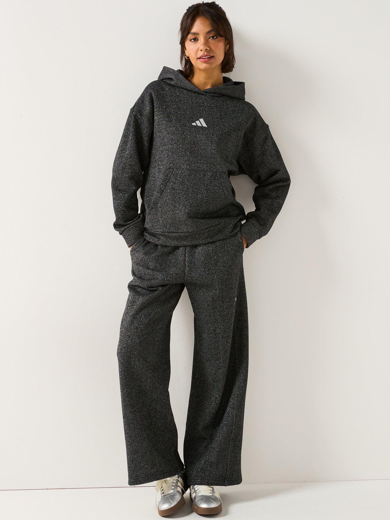 Image 6 of 6 of adidas Sportswear Women's All Szn Glitter Fleece Loose Hoodie - Black