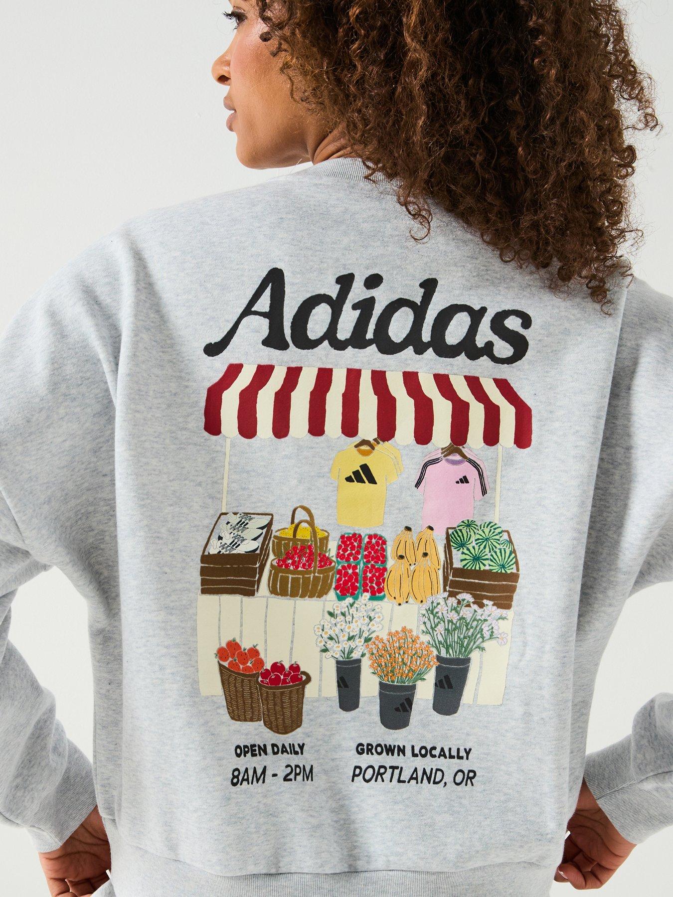 Image 4 of 4 of adidas Sportswear Women's Farmers Market Graphic Sweatshirt - Grey