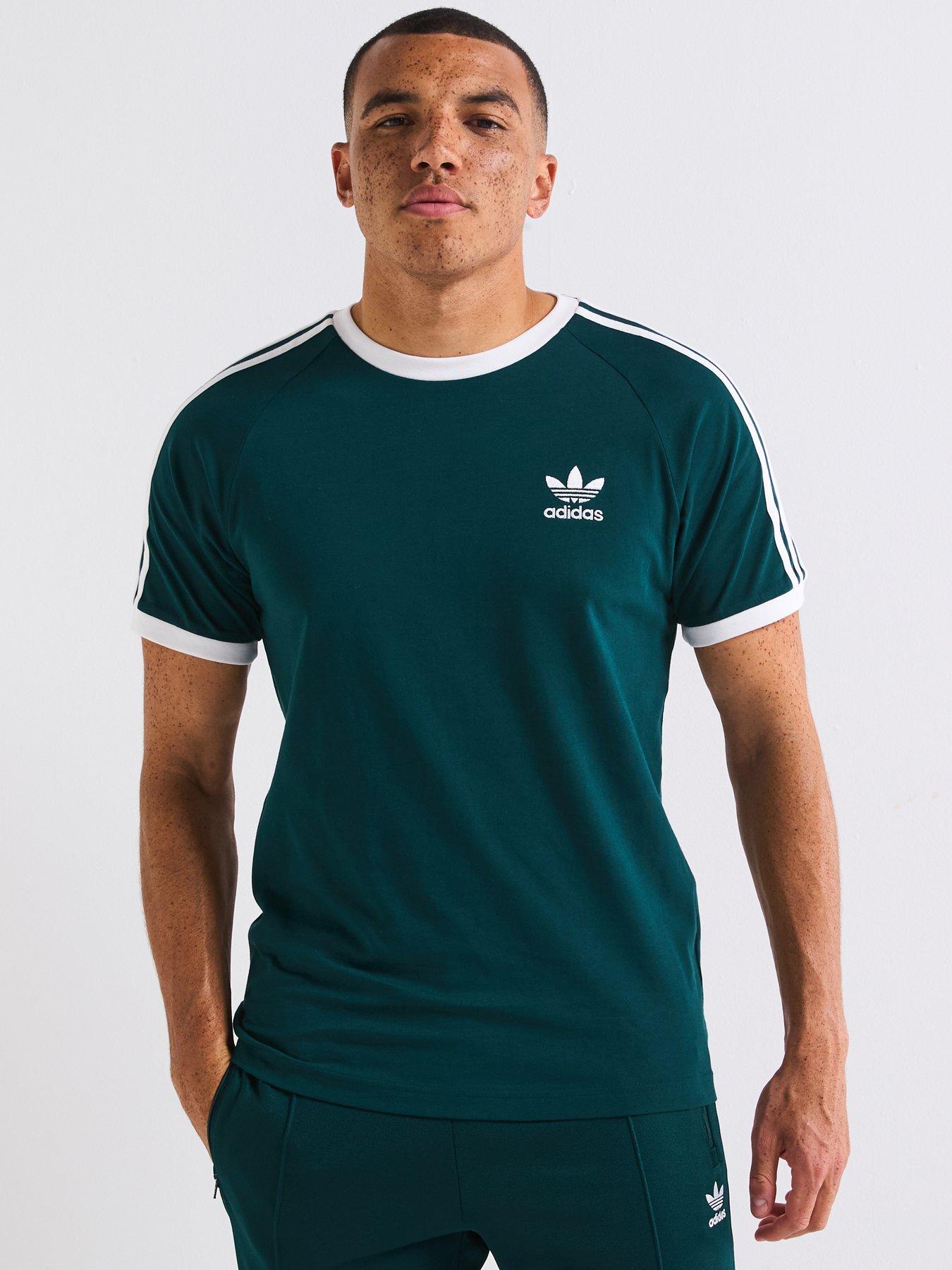 Image 1 of 6 of adidas Originals Men's Adicolor Classics 3-stripes T-shirt - Green